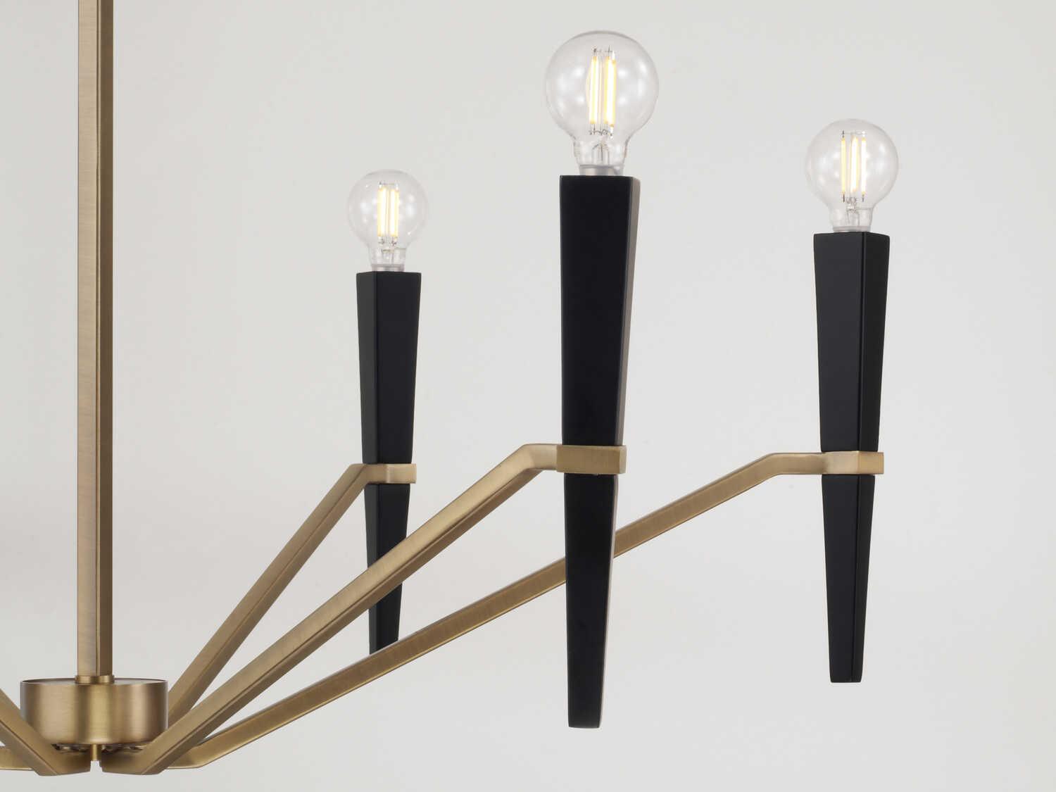Capital Lighting Enzo 6-Light Aged Brass Black Candelabra Chandelier