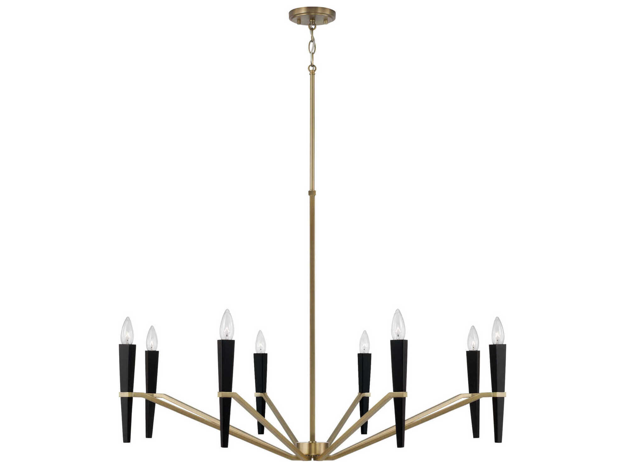Capital Lighting Enzo 8-Light Aged Brass Black Candelabra Chandelier