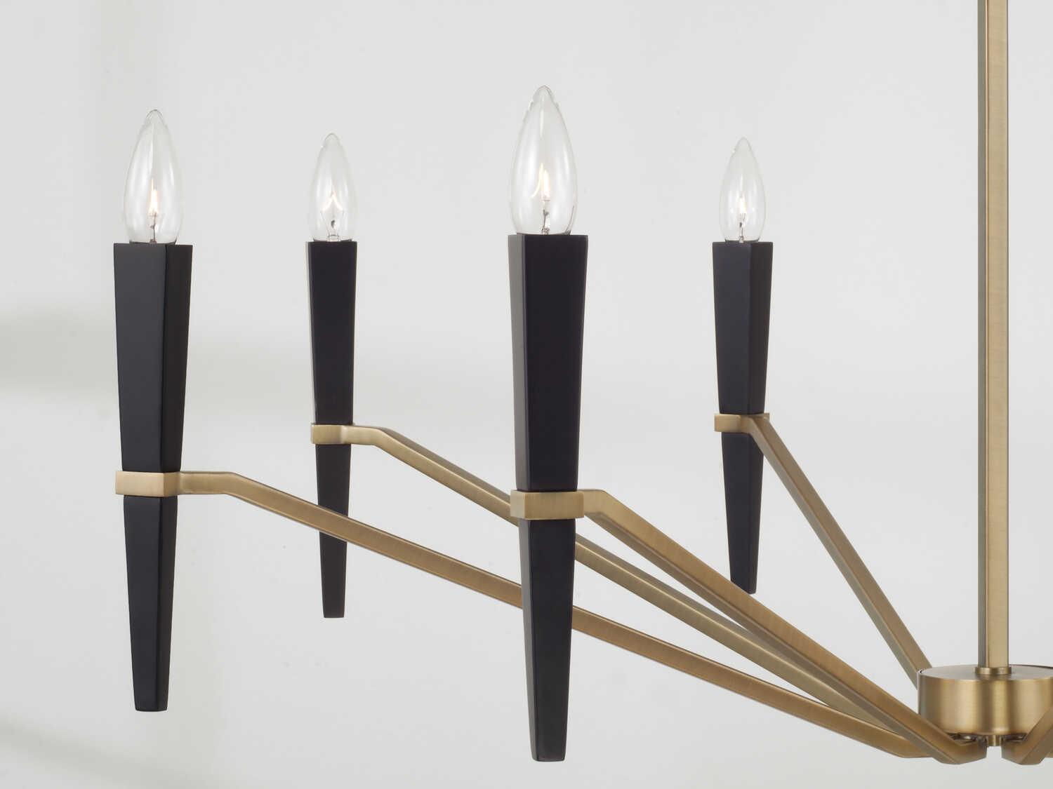 Capital Lighting Enzo 8-Light Aged Brass Black Candelabra Chandelier