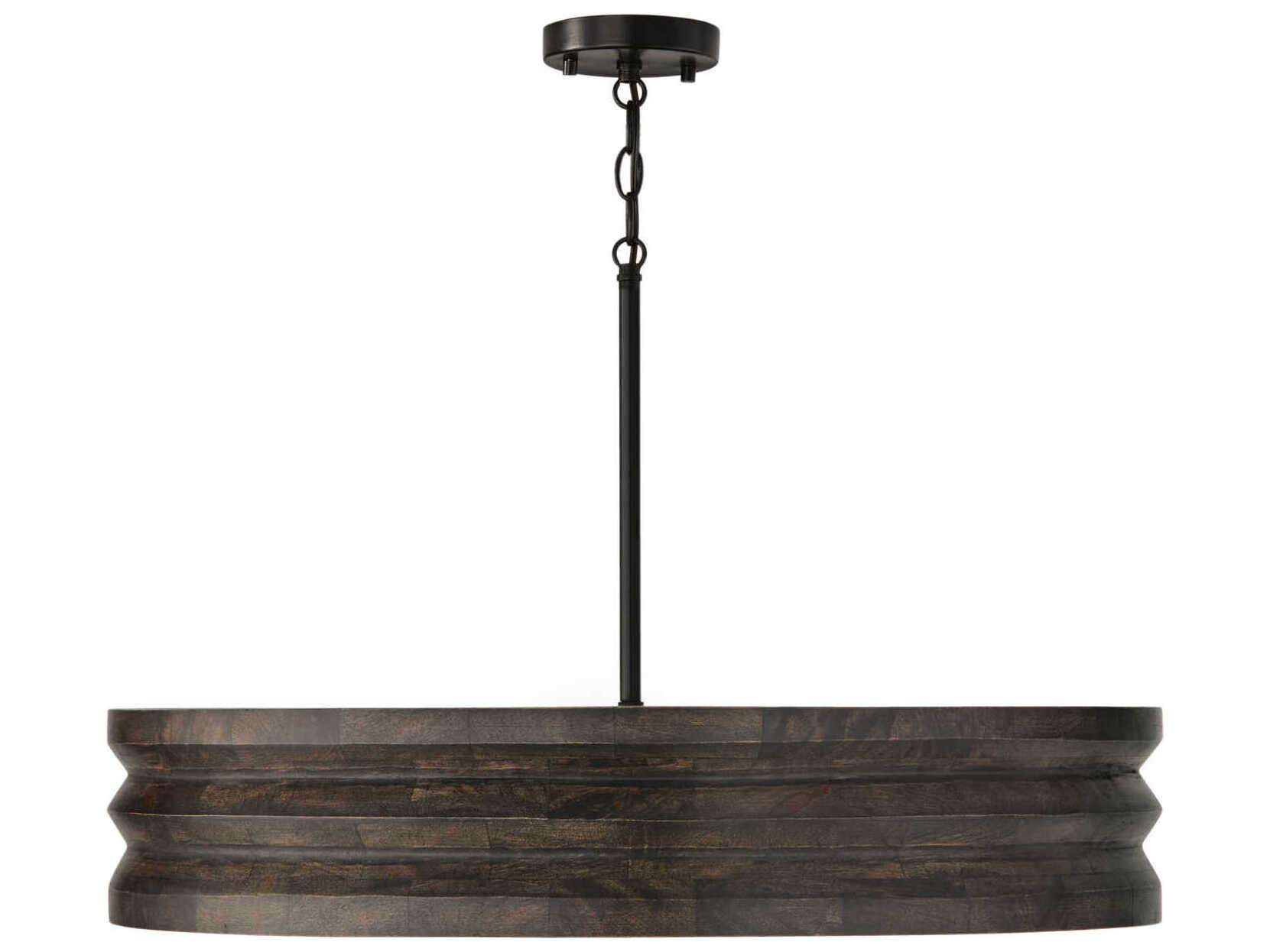 Capital Lighting Dunn 4-Light Espresso Stain Black Drum Chandelier