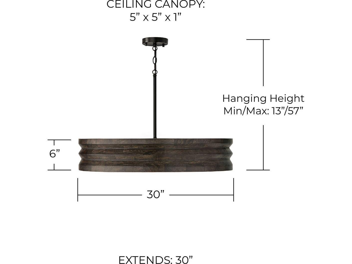 Capital Lighting Dunn 4-Light Espresso Stain Black Drum Chandelier