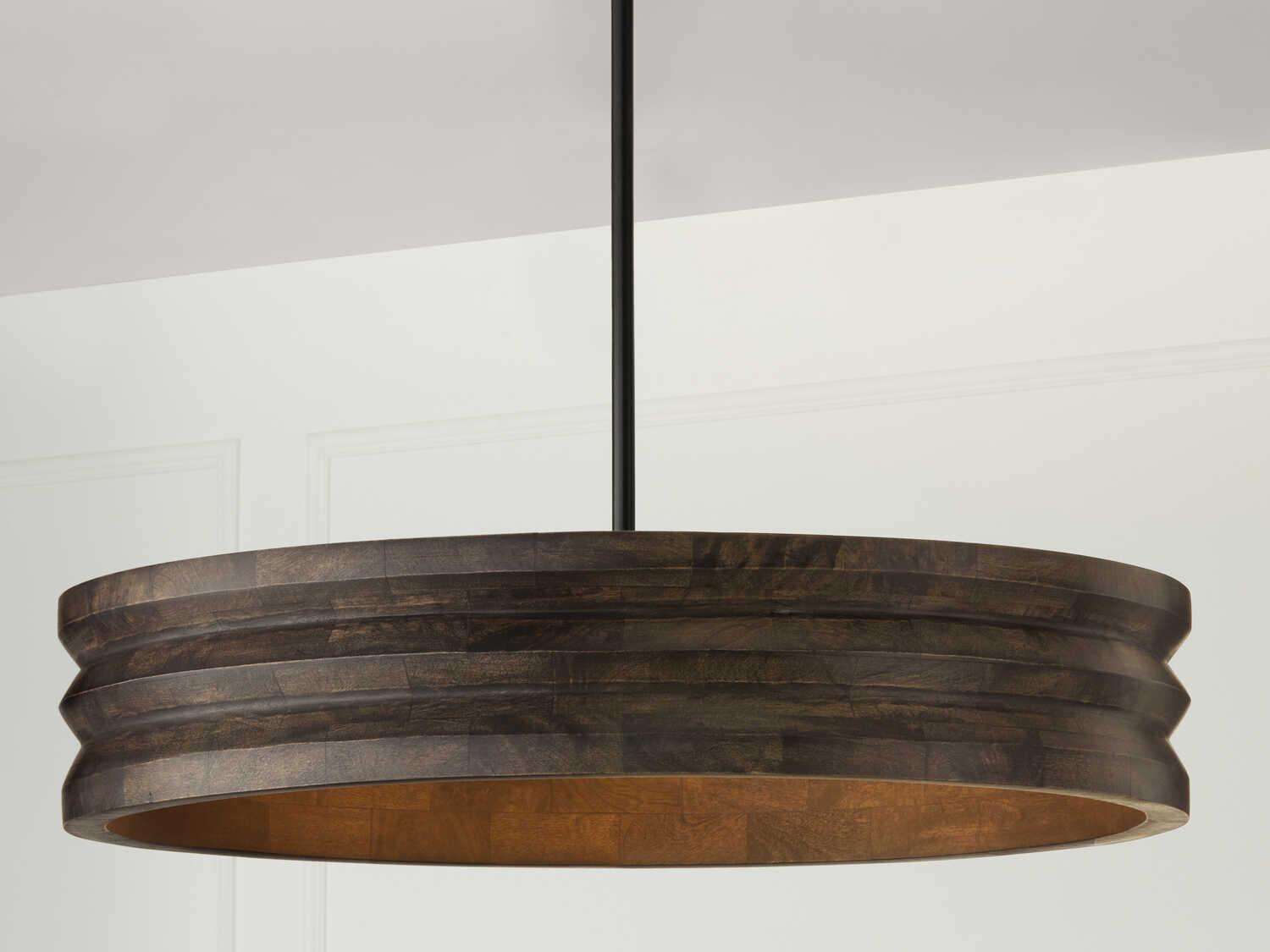 Capital Lighting Dunn 4-Light Espresso Stain Black Drum Chandelier