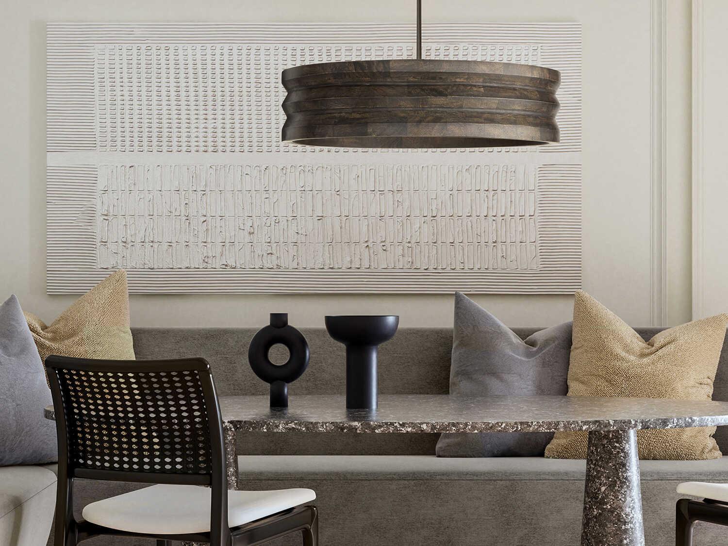 Capital Lighting Dunn 4-Light Espresso Stain Black Drum Chandelier