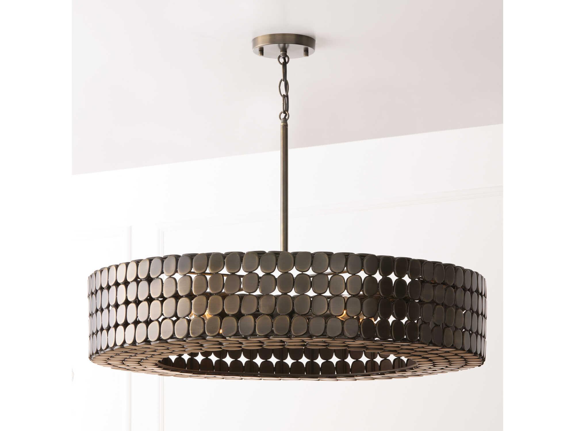 Capital Lighting Eliana 4-Light Dark Brass Drum Chandelier