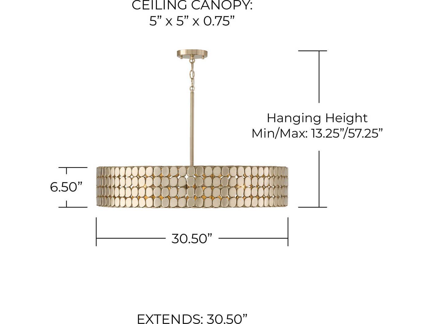 Capital Lighting Eliana 4-Light Champagne Brass Drum Chandelier