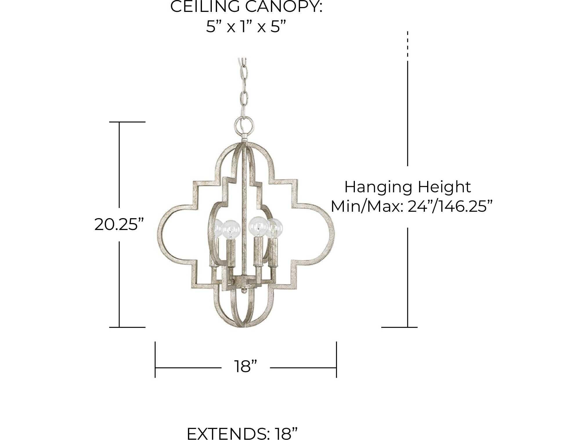 Capital Lighting Ellis 4-Light Antique Silver Pendant