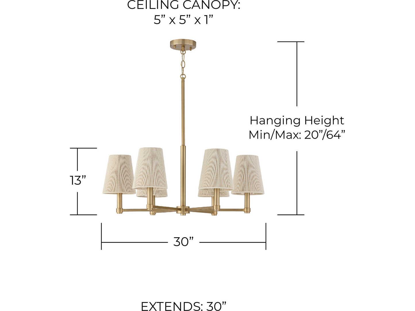 Capital Lighting Mira 6-Light Matte Brass Chandelier