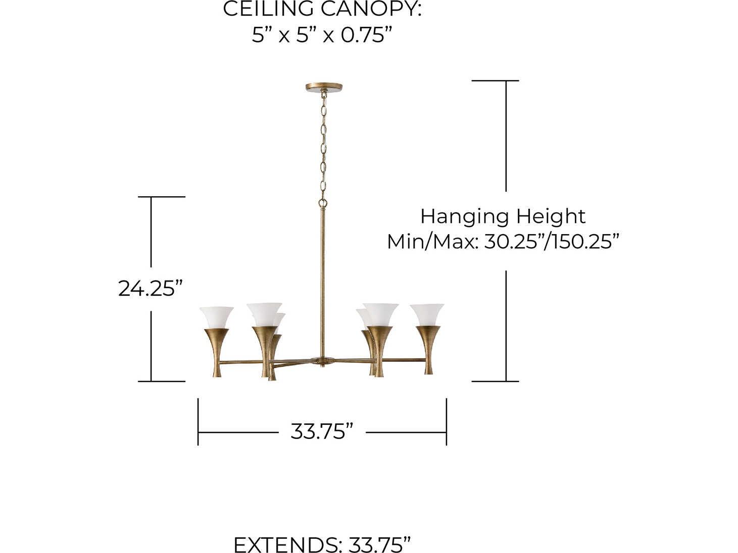 Capital Lighting Nola 6-Light Mystic Luster Brass Candelabra Chandelier