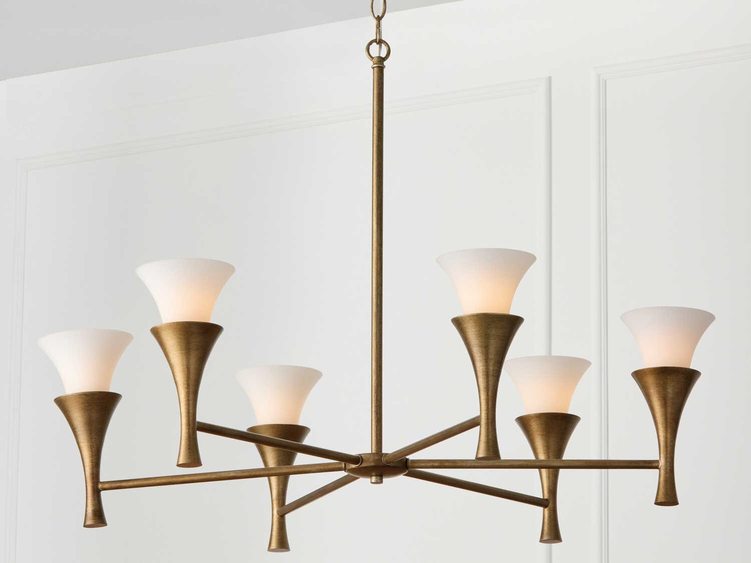 Capital Lighting Nola 6-Light Mystic Luster Brass Candelabra Chandelier