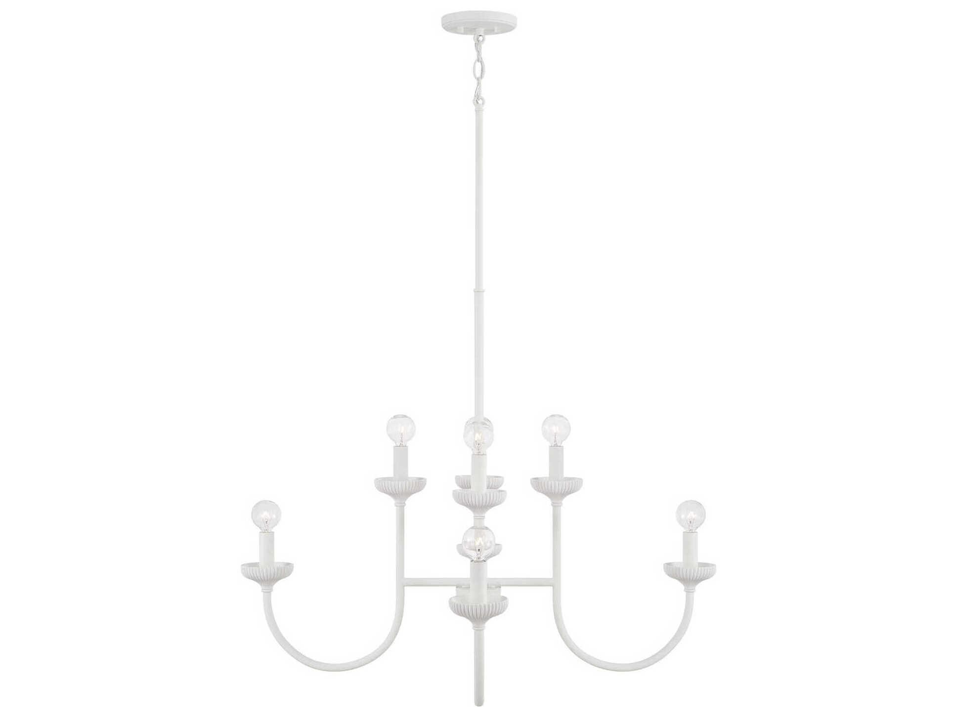 Capital Lighting Mallory 8-Light Ceramic White Candelabra Chandelier