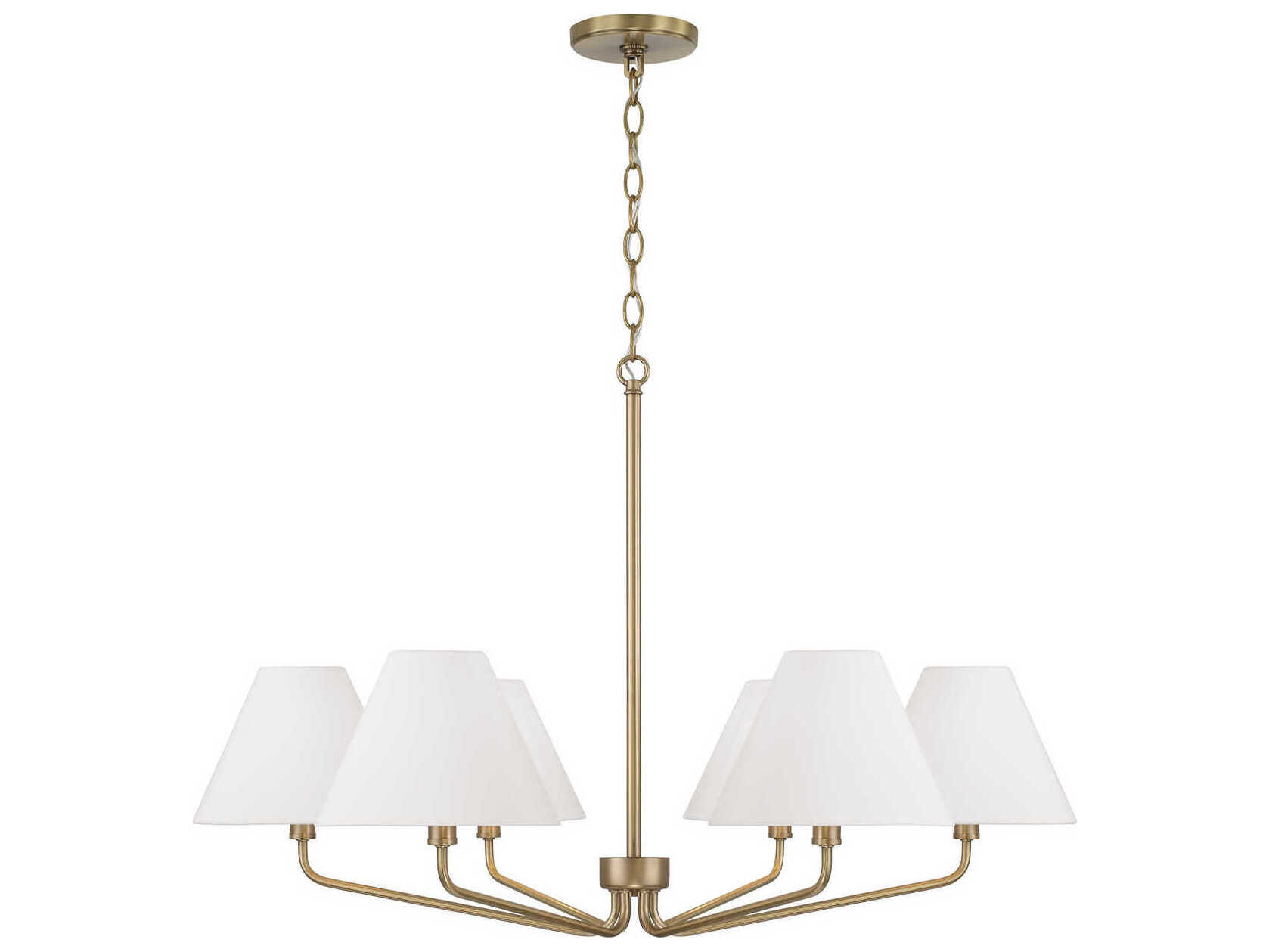 Capital Lighting Chadwick 6-Light Aged Brass Candelabra Chandelier