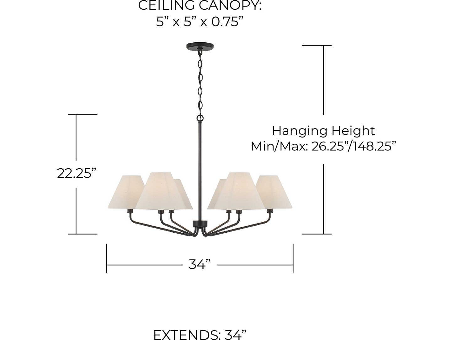 Capital Lighting Chadwick 6-Light Espresso Black Candelabra Chandelier