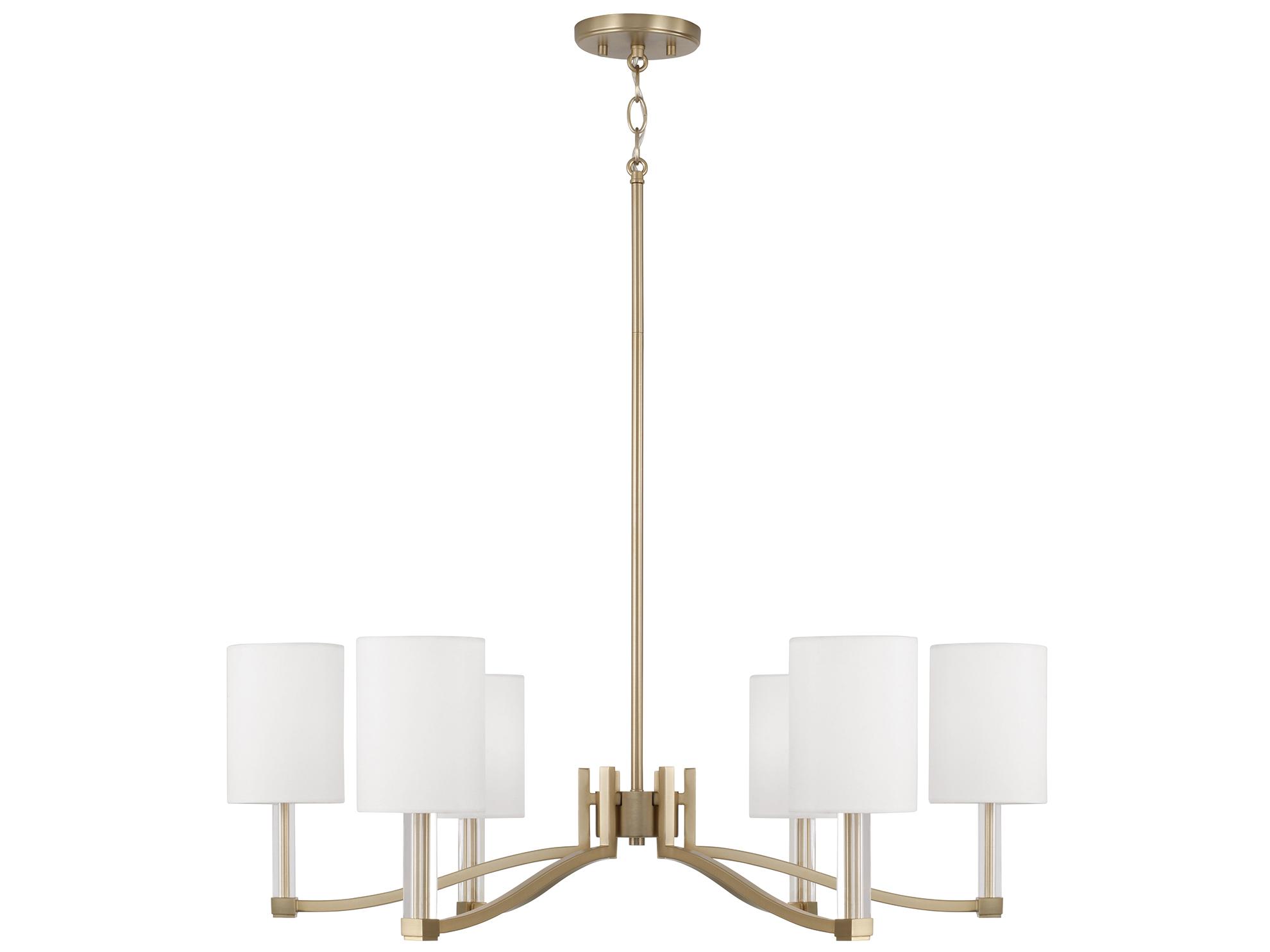 Capital Lighting Ingrid 6-Light Matte Brass Candelabra Cylinder Chandelier