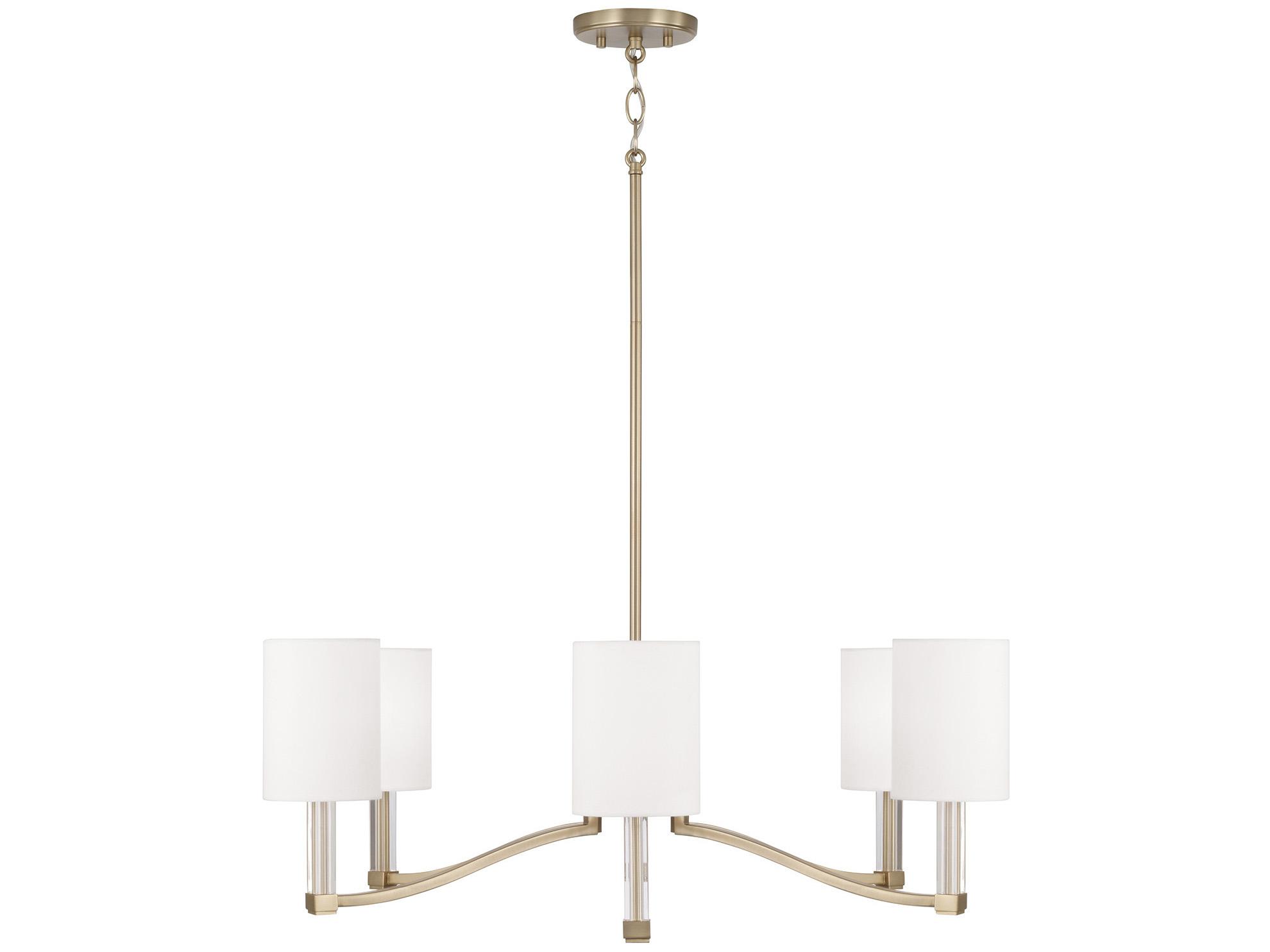 Capital Lighting Ingrid 6-Light Matte Brass Candelabra Cylinder Chandelier