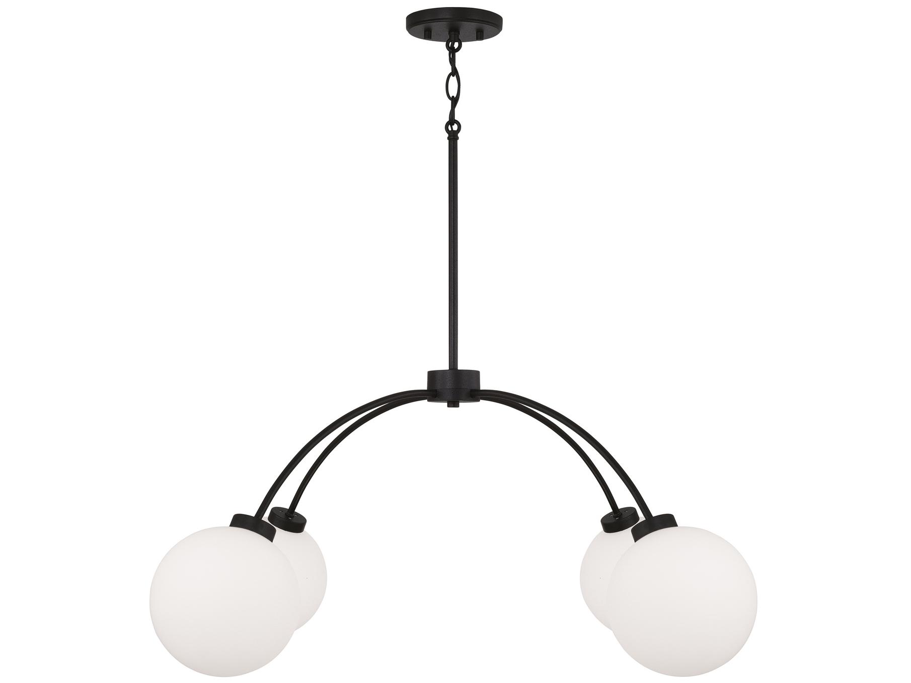 Capital Lighting Amos 4-Light Black Iron Globe Chandelier