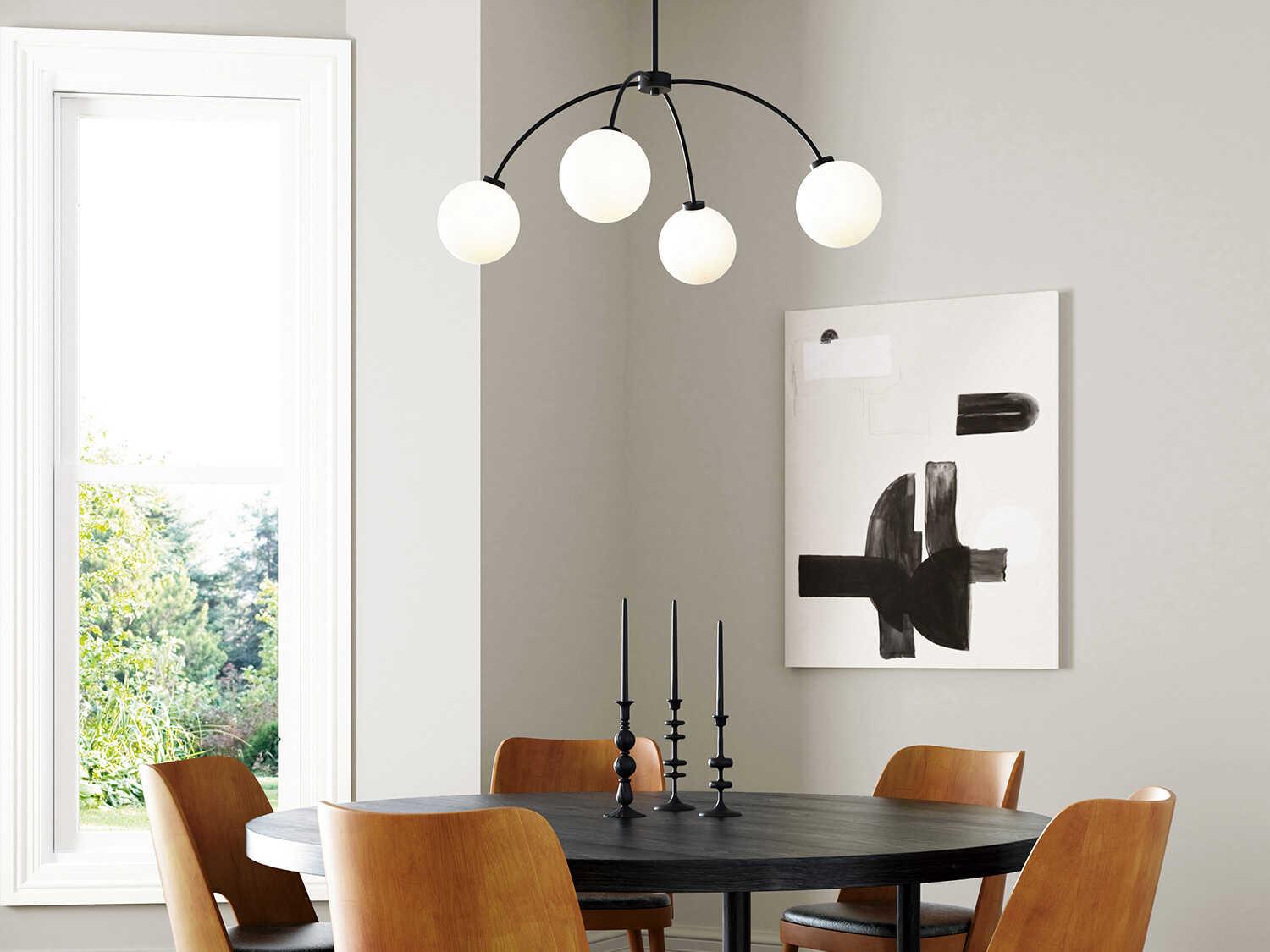 Capital Lighting Amos 4-Light Black Iron Globe Chandelier