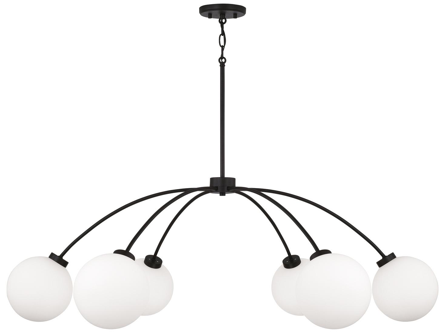Capital Lighting Amos 6-Light Black Iron Globe Chandelier