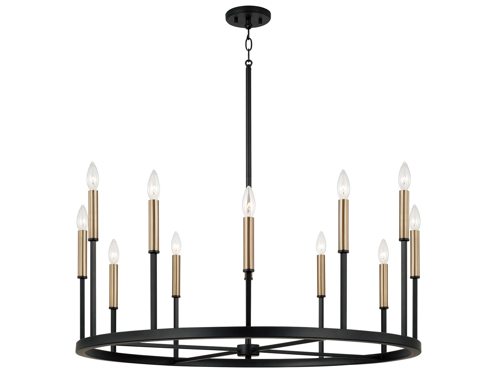 Capital Lighting Davis 12-light Espresso And Brass Candelabra Round Chandelier