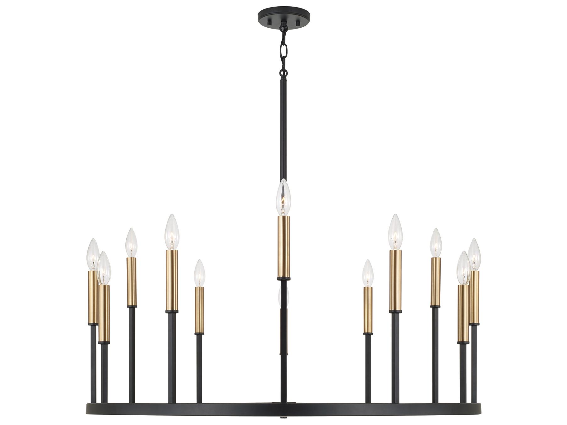 Capital Lighting Davis 12-light Espresso And Brass Candelabra Round Chandelier