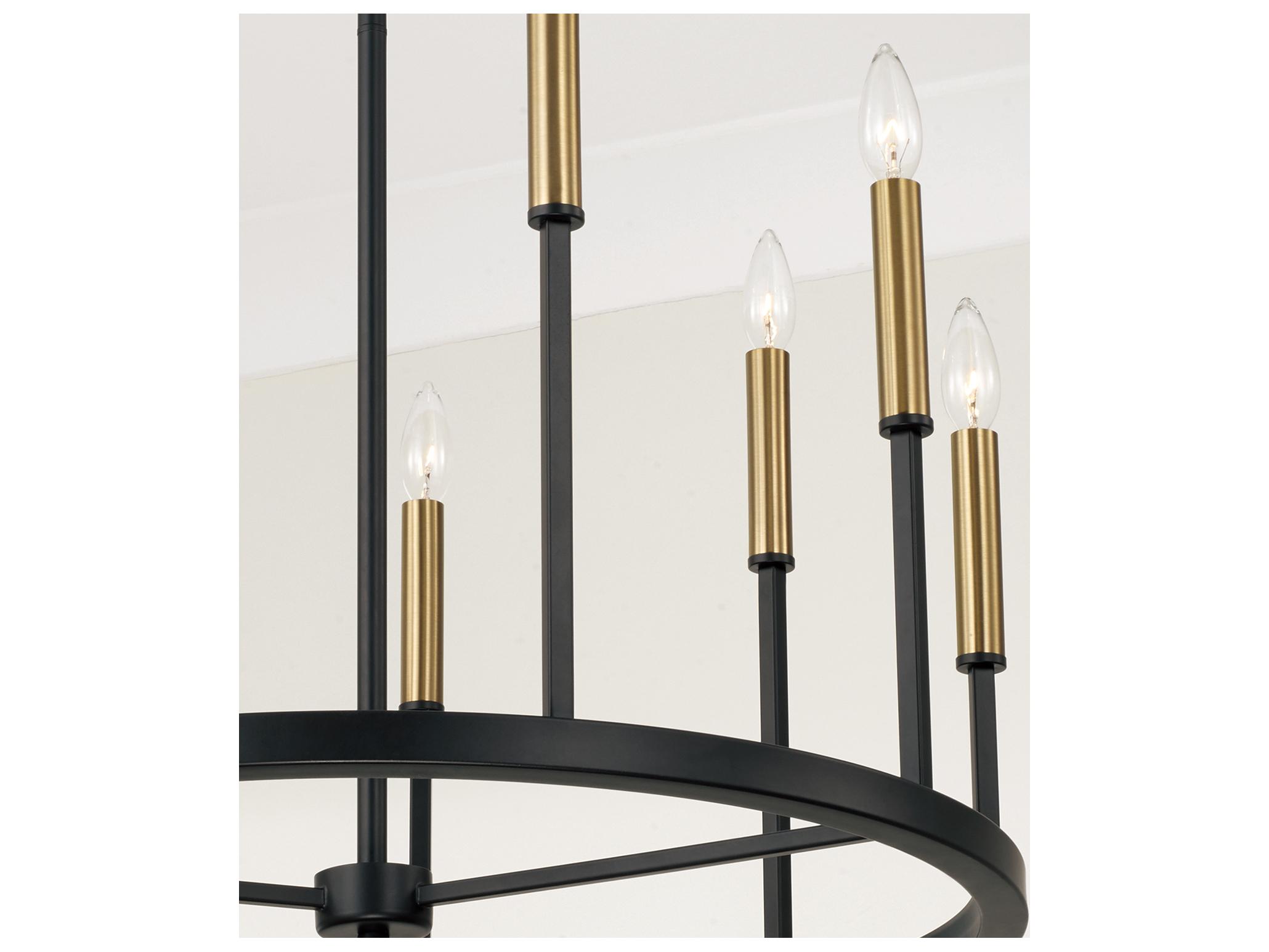Capital Lighting Davis 9-light Espresso And Brass Black Candelabra Round Chandelier