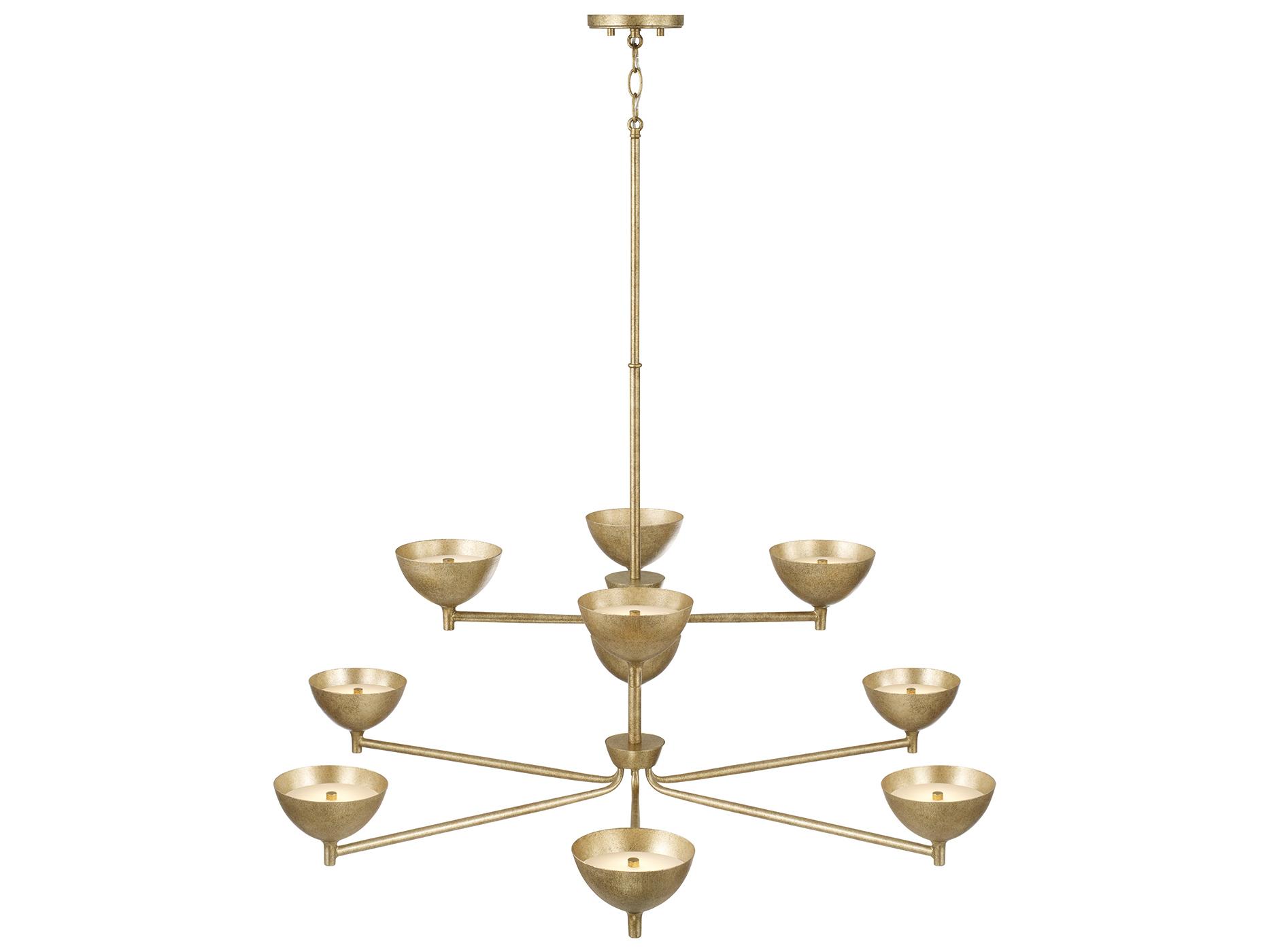 Capital Lighting Francesca 10-light Feathered Gold Bowl Candelabra Chandelier