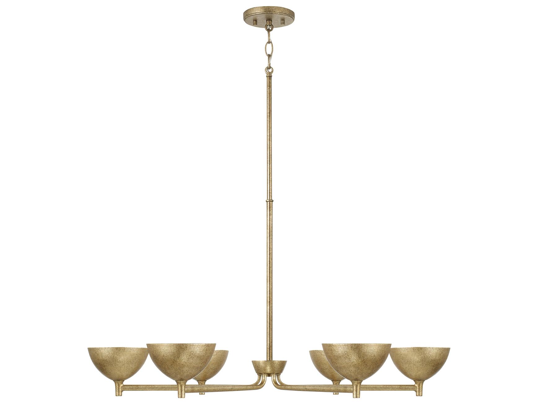Capital Lighting Francesca 6-light Feathered Gold Bowl Candelabra Chandelier
