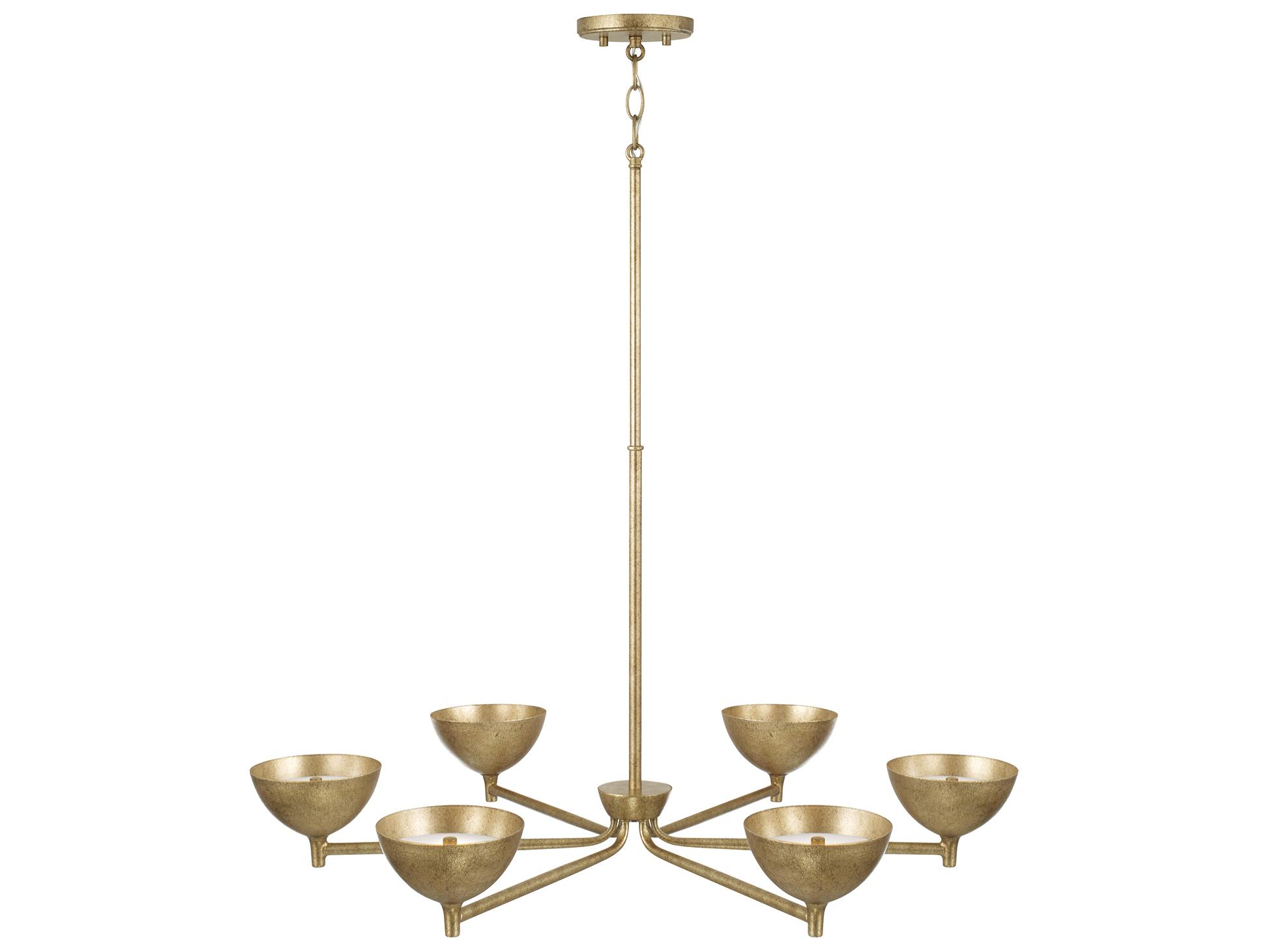Capital Lighting Francesca 6-light Feathered Gold Bowl Candelabra Chandelier