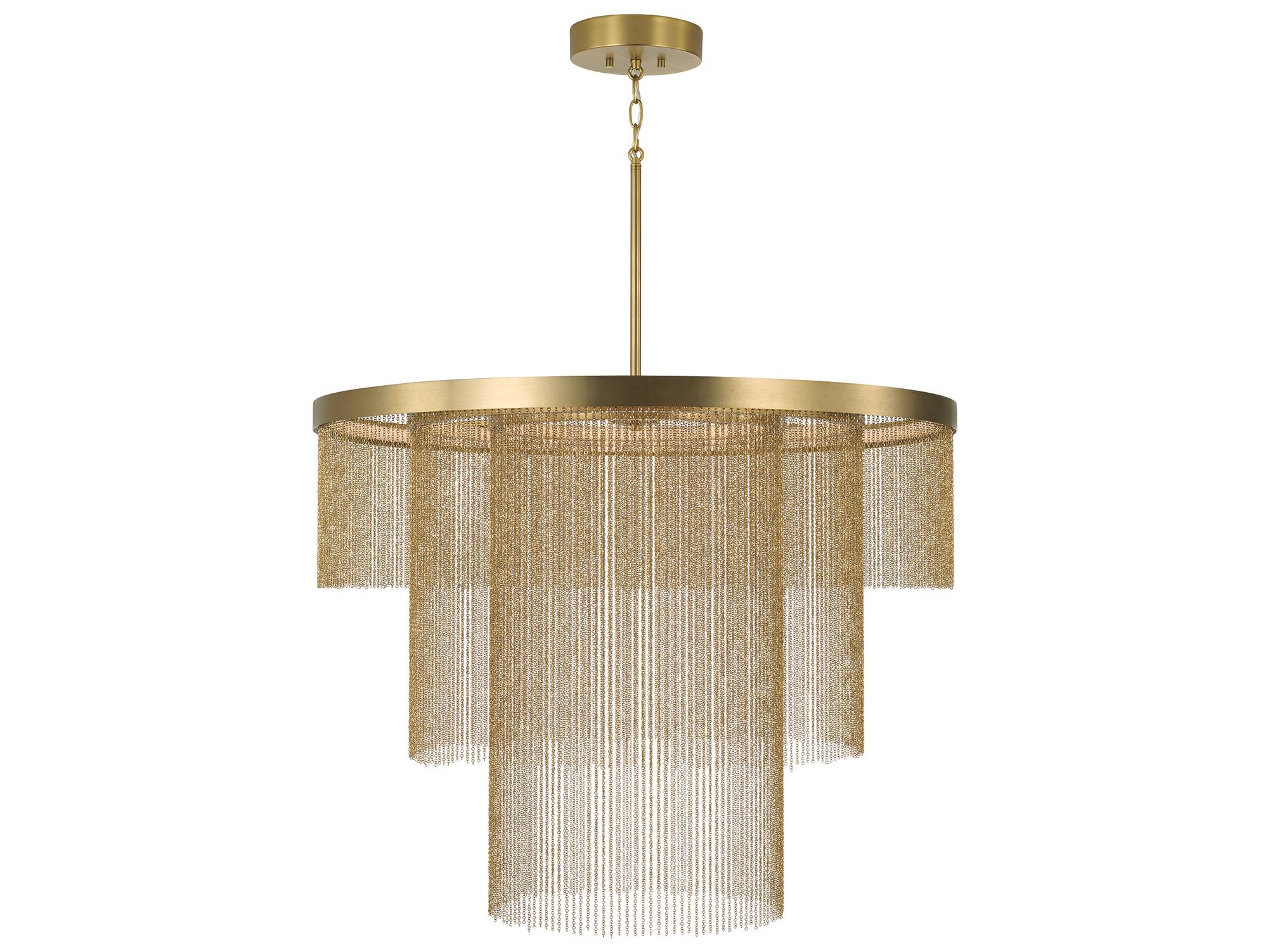 Capital Lighting Rae 3-light Aged Brass Round Tiered Pendant