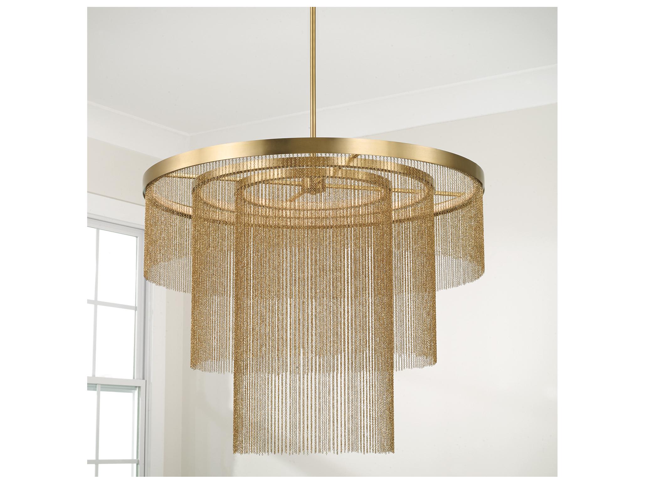 Capital Lighting Rae 3-light Aged Brass Round Tiered Pendant