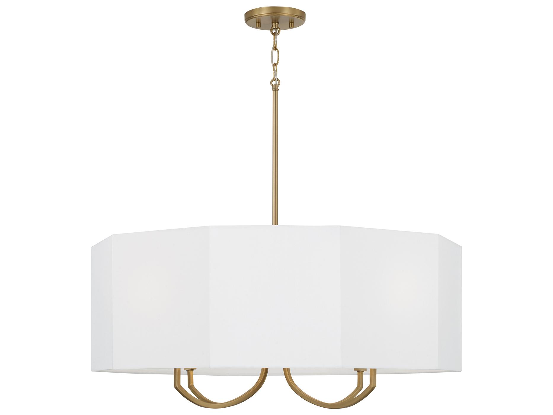Capital Lighting Adrian 4-light Aged Brass Drum Pendant