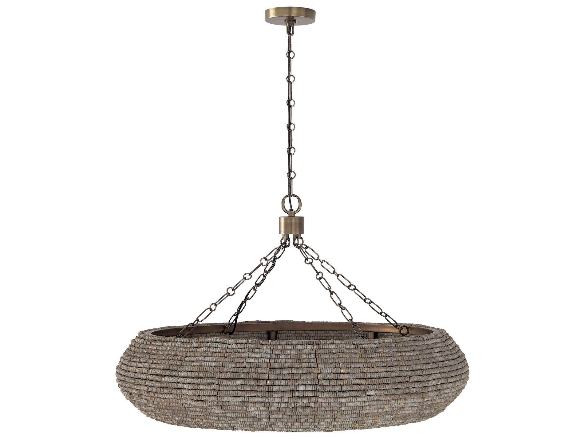 Capital Lighting Morada 8-light Aegean Grey And Dark Brass Drum Round Pendant