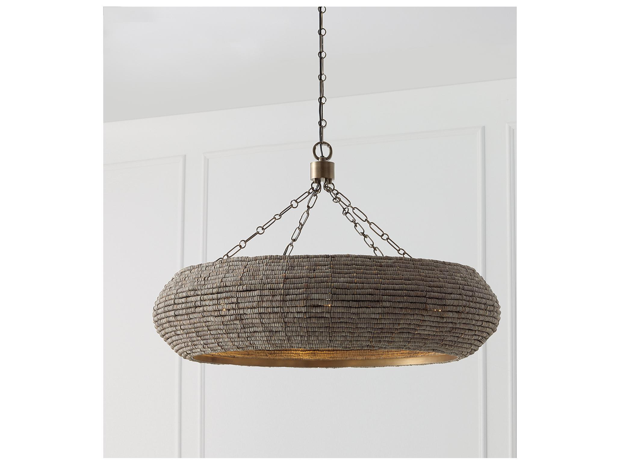 Capital Lighting Morada 8-light Aegean Grey And Dark Brass Drum Round Pendant