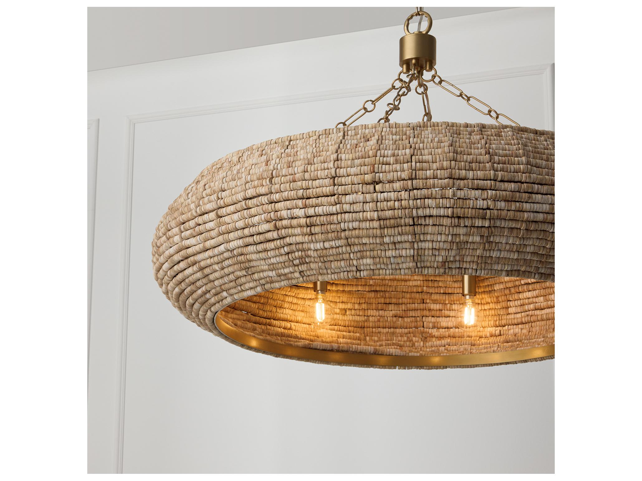 Capital Lighting Morada 8-light Light Fawn And Matte Brass Drum Round Pendant