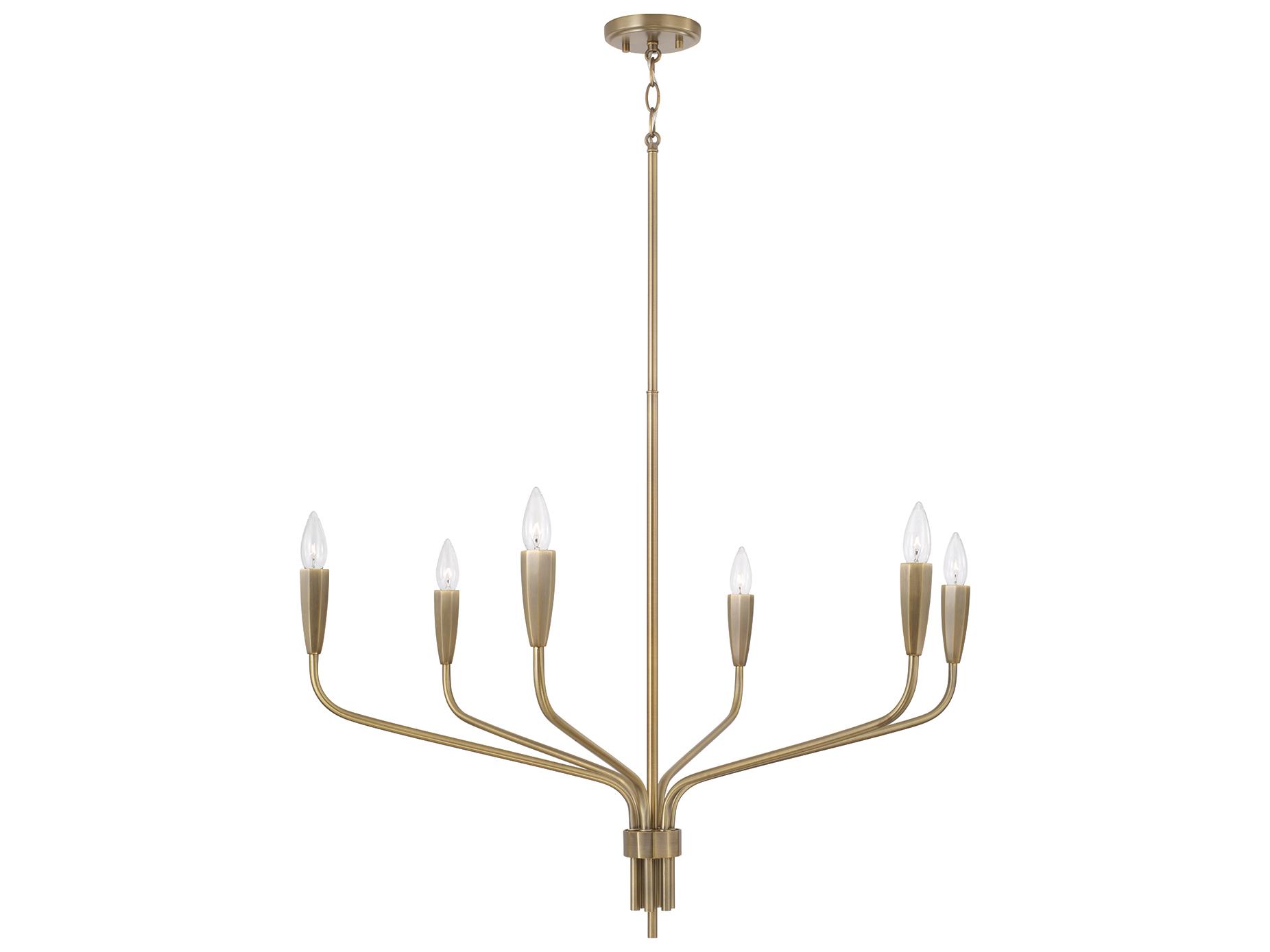 Capital Lighting Palmer 6-light Antiqued Brass Candelabra Chandelier