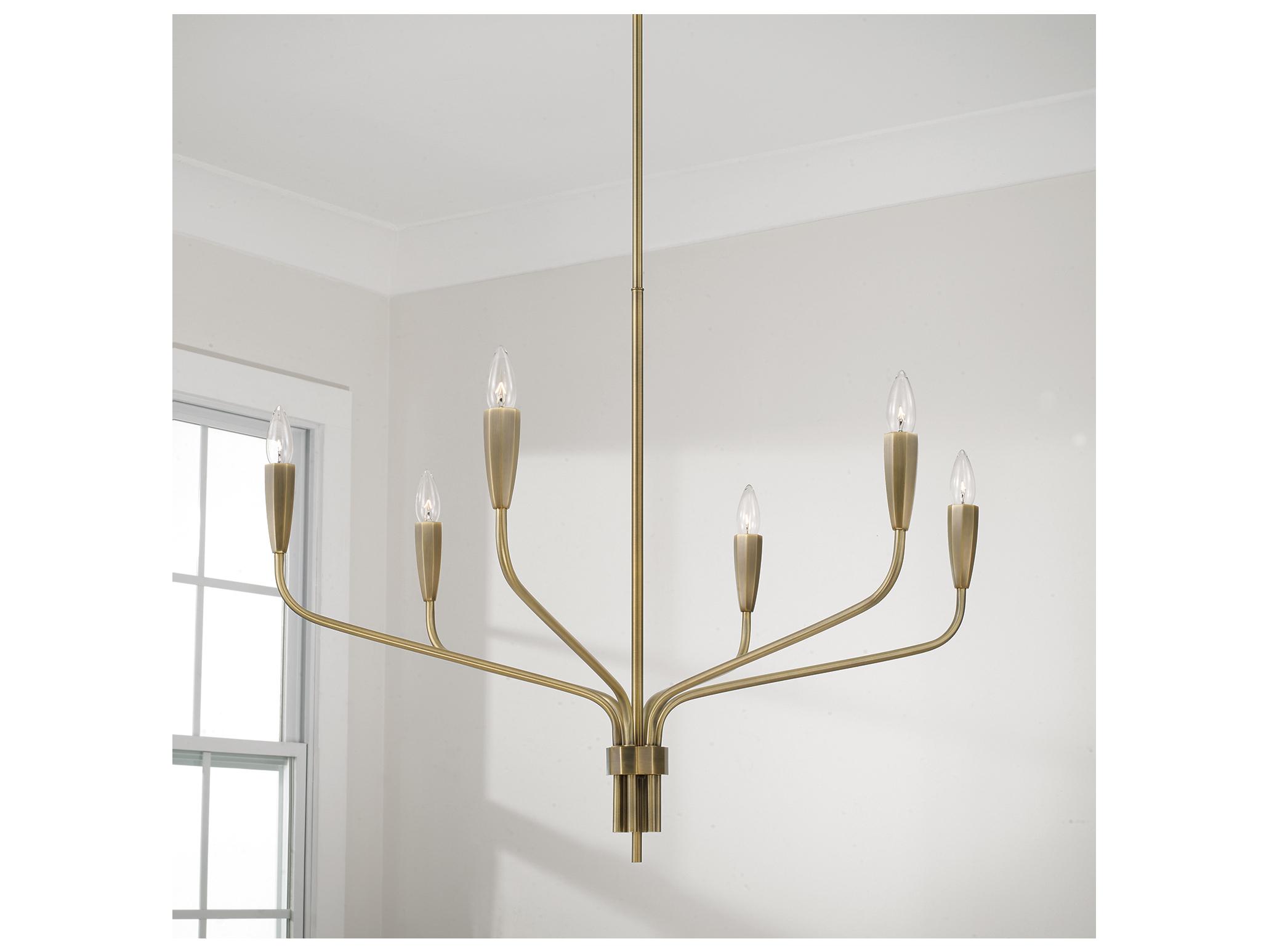 Capital Lighting Palmer 6-light Antiqued Brass Candelabra Chandelier