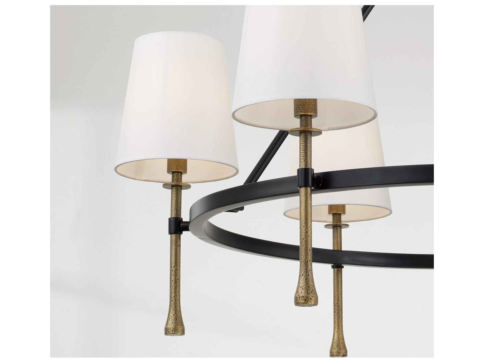 Capital Lighting Hollis 6-light Matte Black With Hammered Gold Candelabra Chandelier