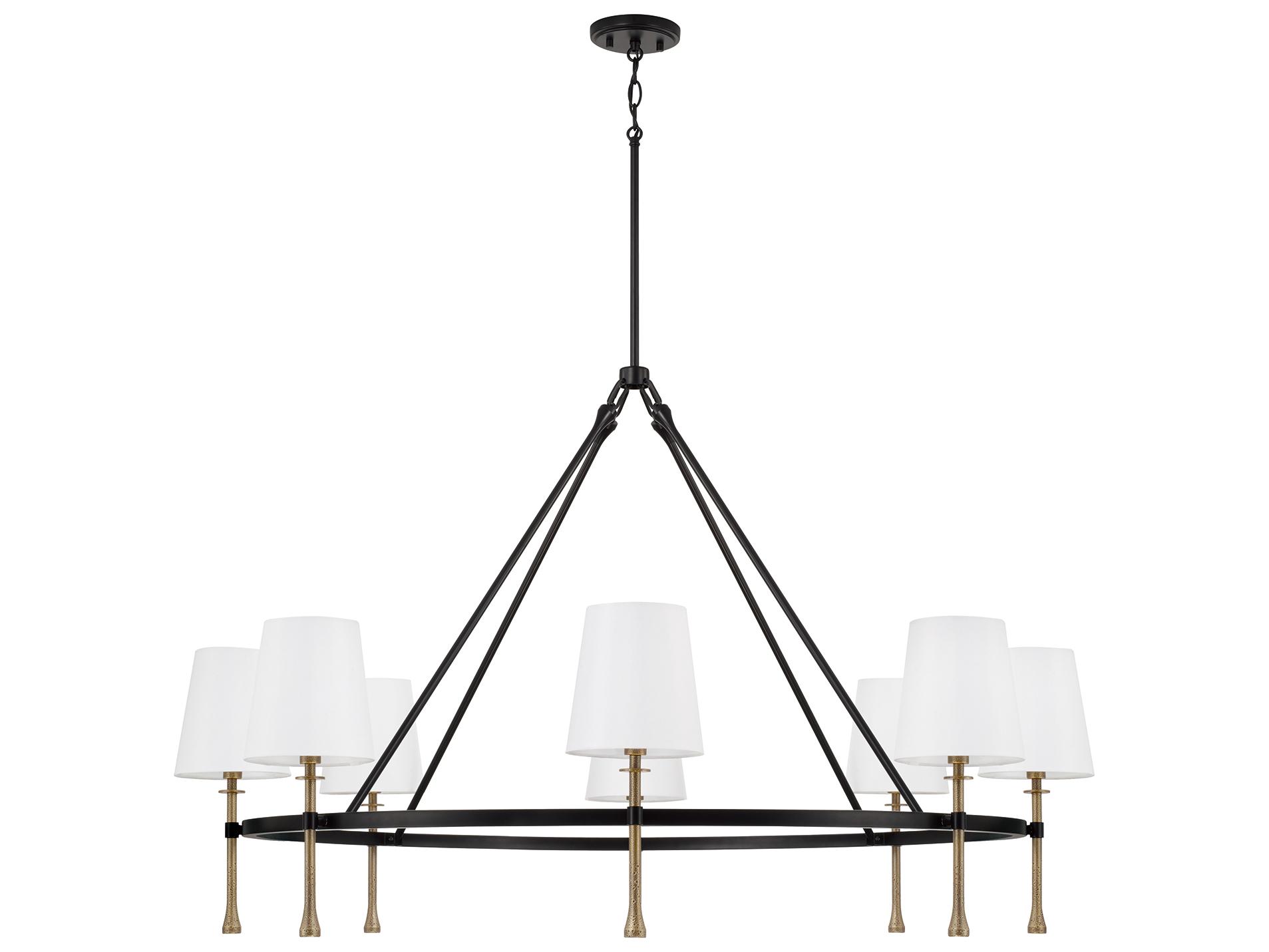 Capital Lighting Hollis 8-light Matte Black With Hammered Gold Candelabra Chandelier