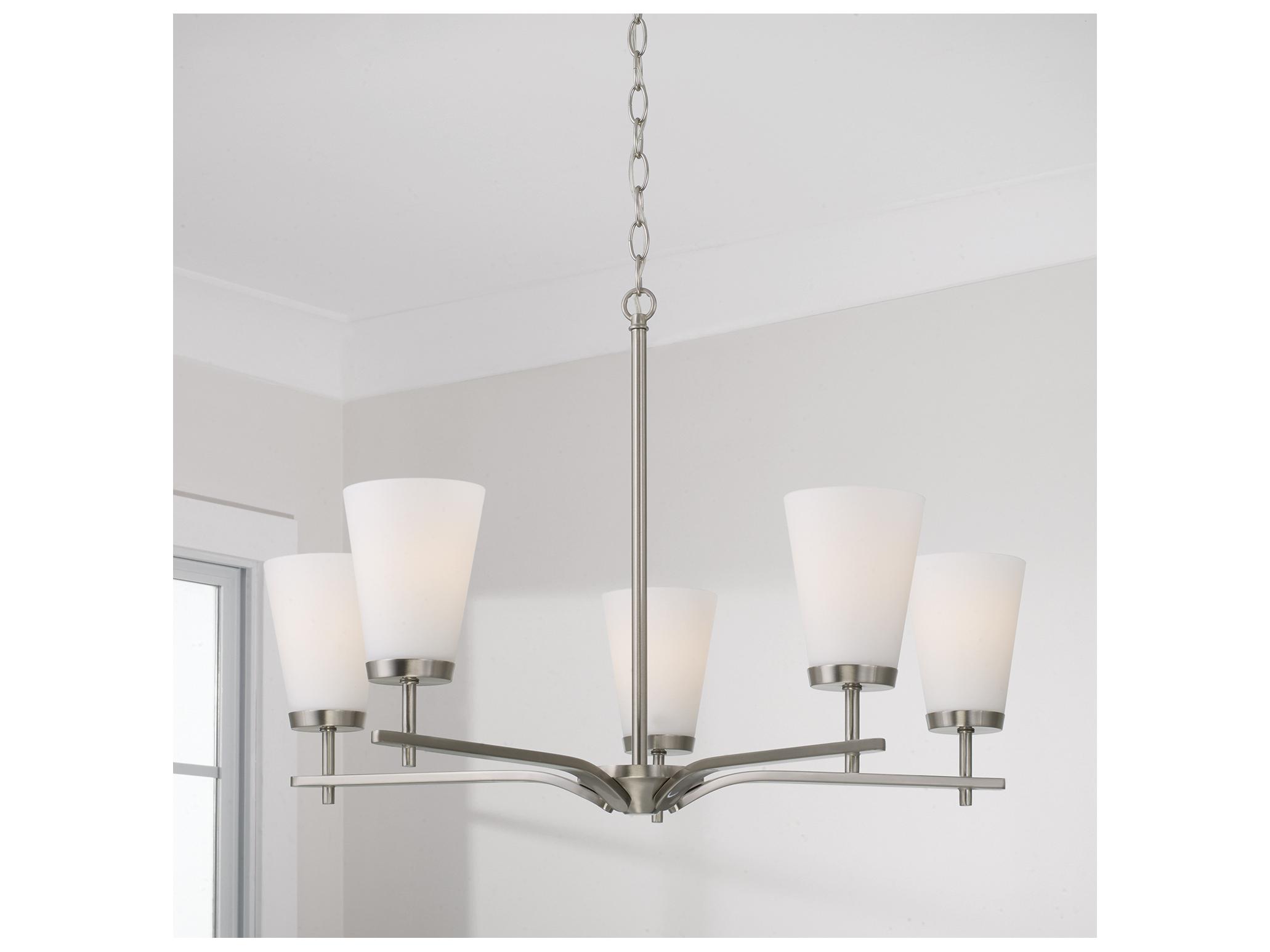 Capital Lighting Drake 5-light Brushed Nickel Candelabra Round Chandelier