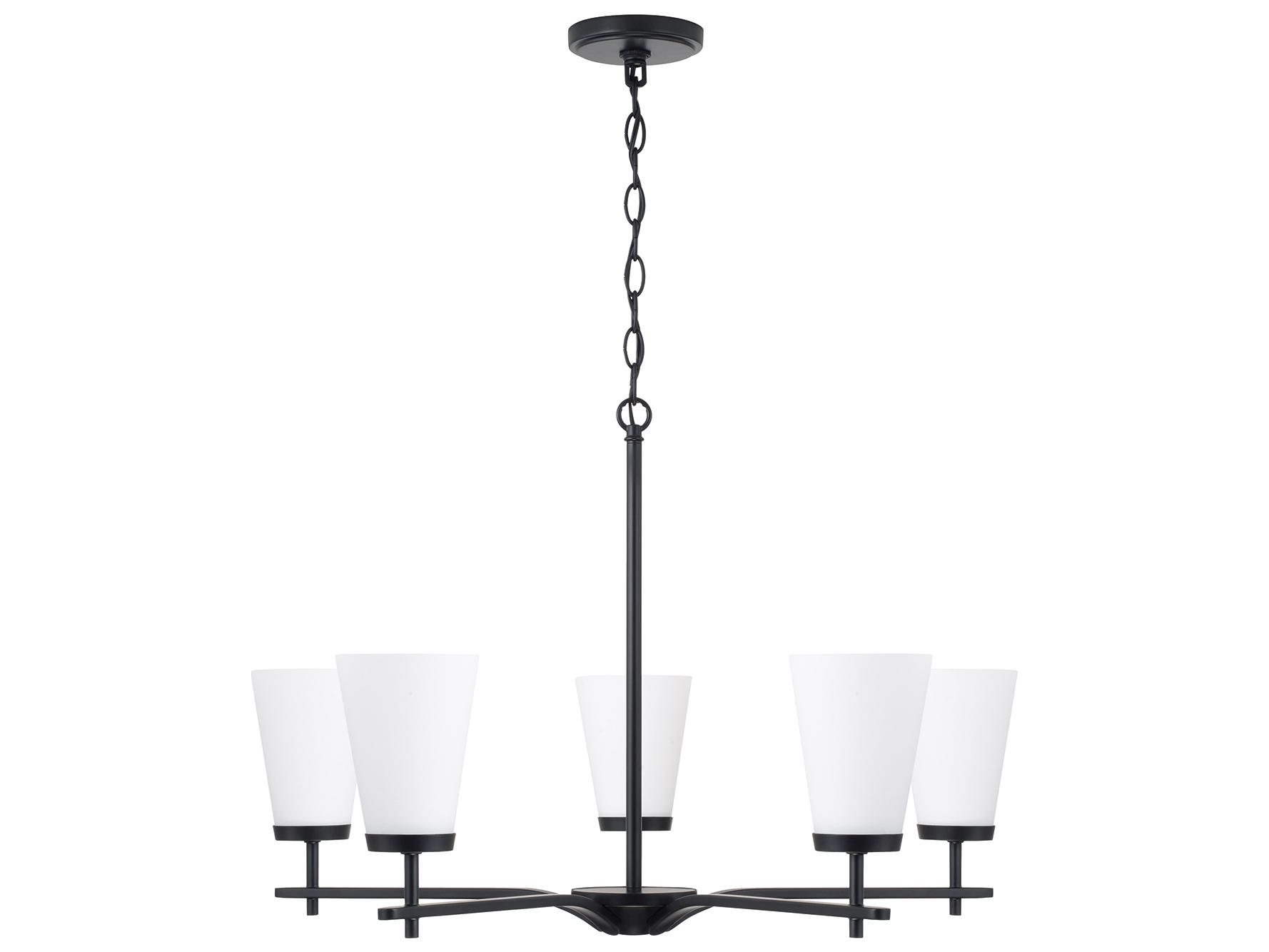 Capital Lighting Drake 5-light Matte Black Candelabra Round Chandelier