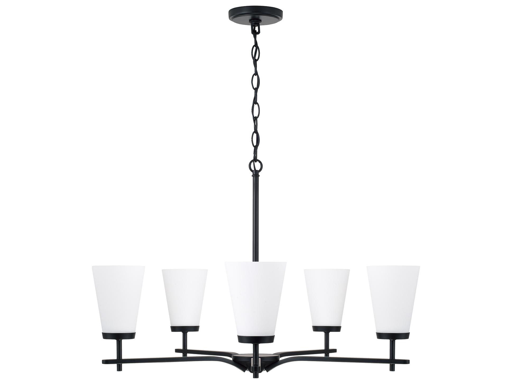 Capital Lighting Drake 5-light Matte Black Candelabra Round Chandelier