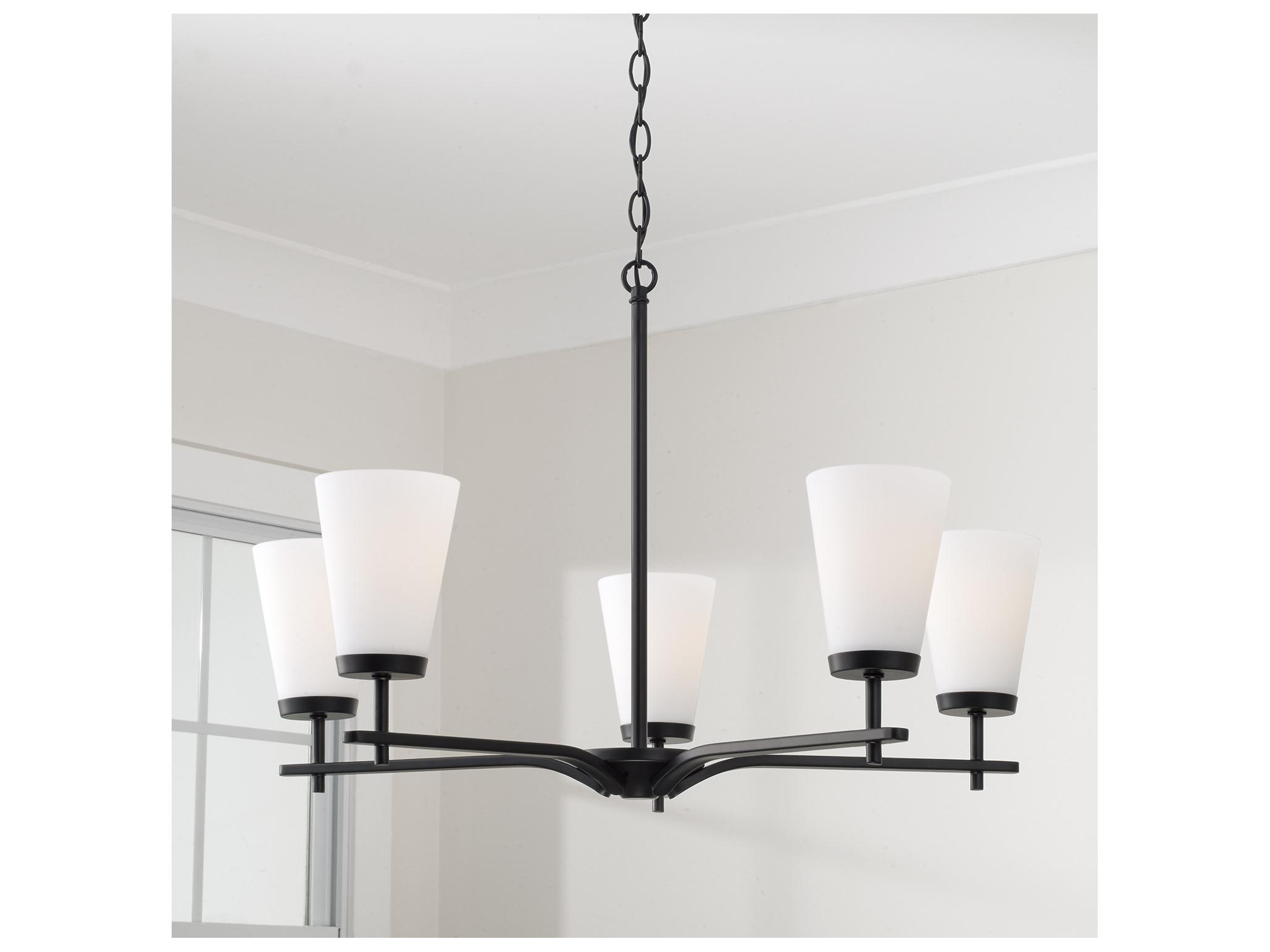 Capital Lighting Drake 5-light Matte Black Candelabra Round Chandelier