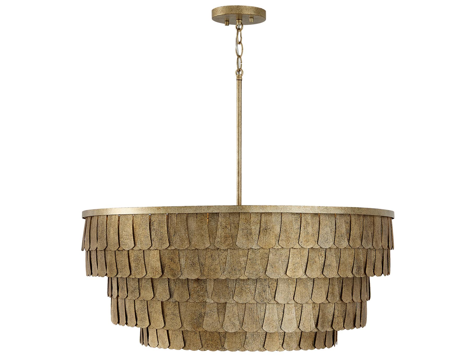 Capital Lighting Arden 6-light Ancestral Gold Round Tiered Pendant