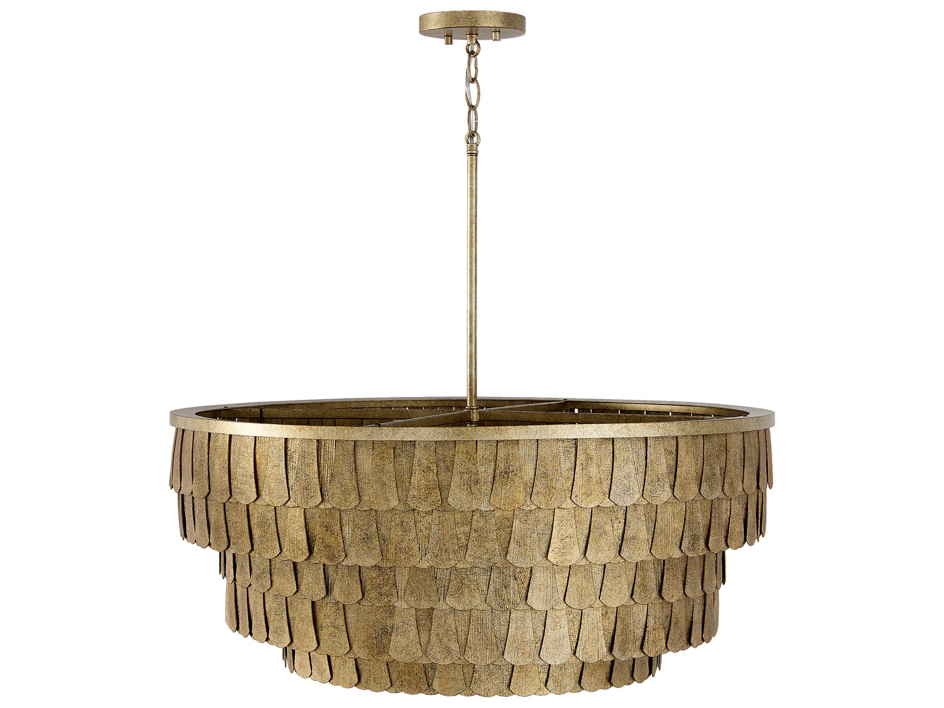 Capital Lighting Arden 6-light Ancestral Gold Round Tiered Pendant