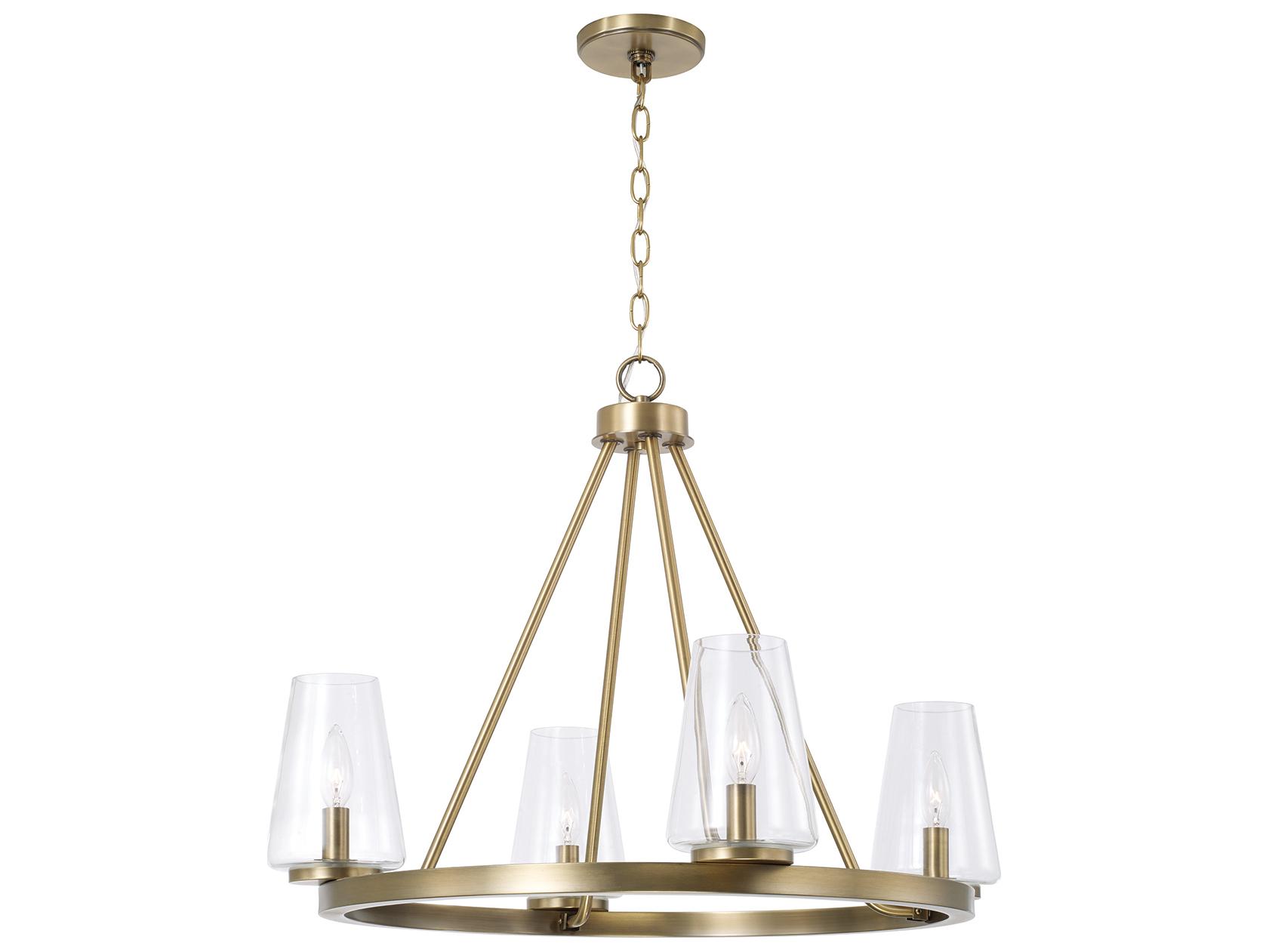 Capital Lighting Aaron 4-light Aged Brass Candelabra Round Chandelier