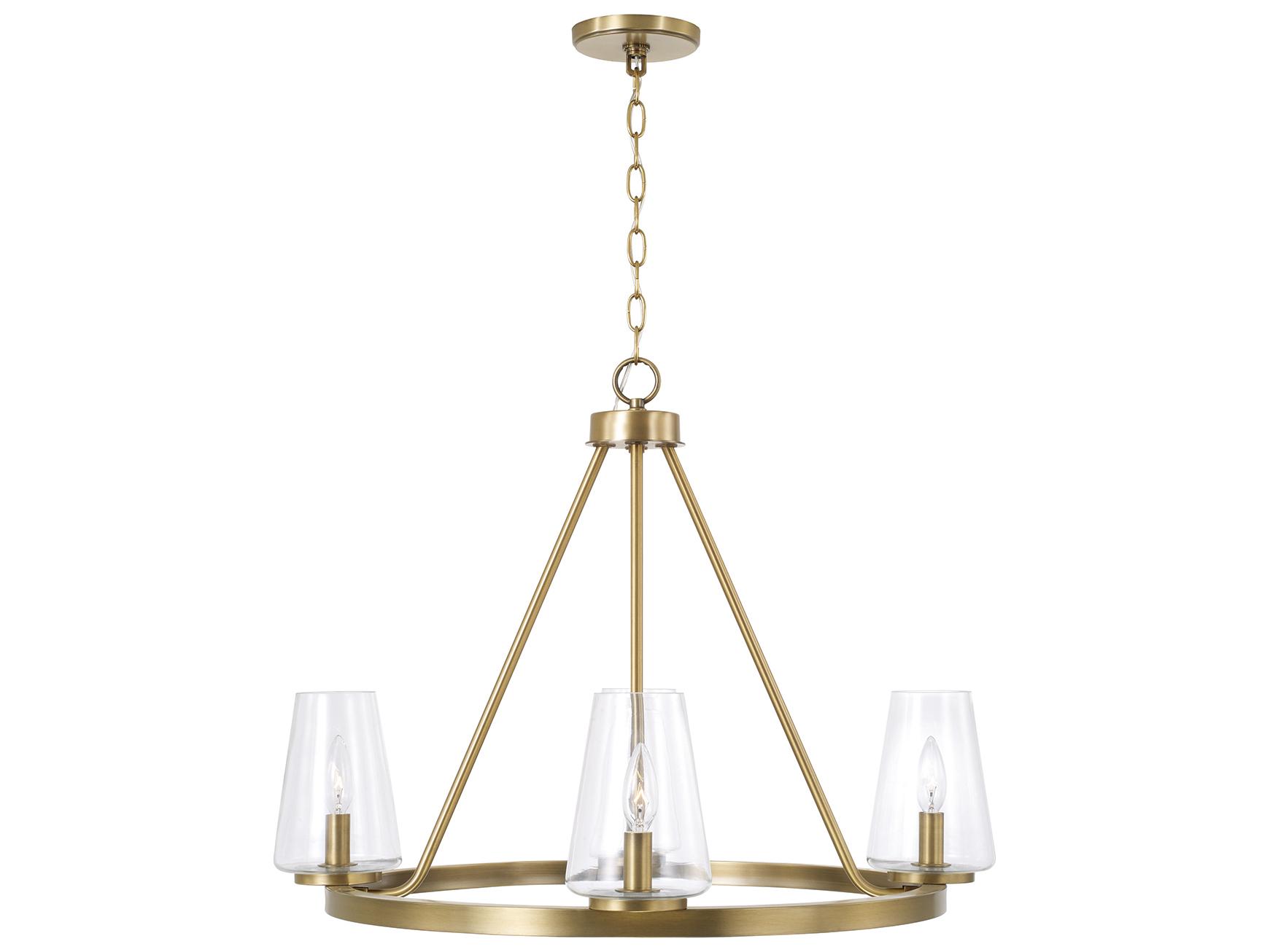 Capital Lighting Aaron 4-light Aged Brass Candelabra Round Chandelier