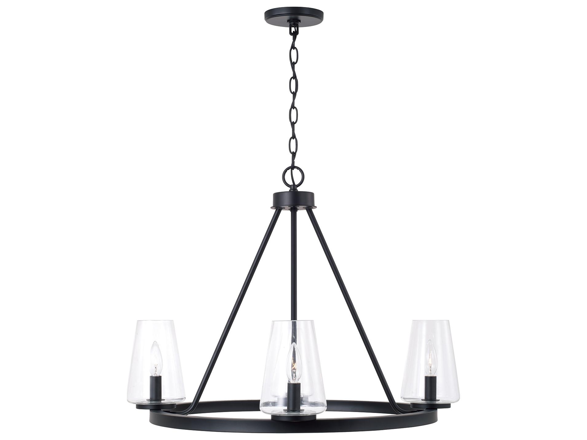 Capital Lighting Aaron 4-light Matte Black Candelabra Round Chandelier