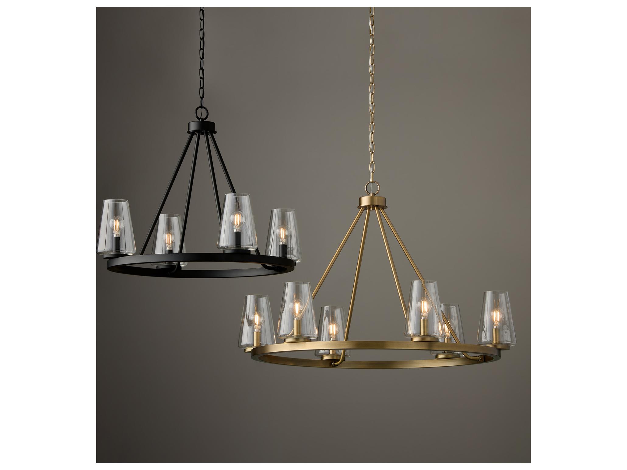 Capital Lighting Aaron 6-light Aged Brass Glass Candelabra Round Chandelier