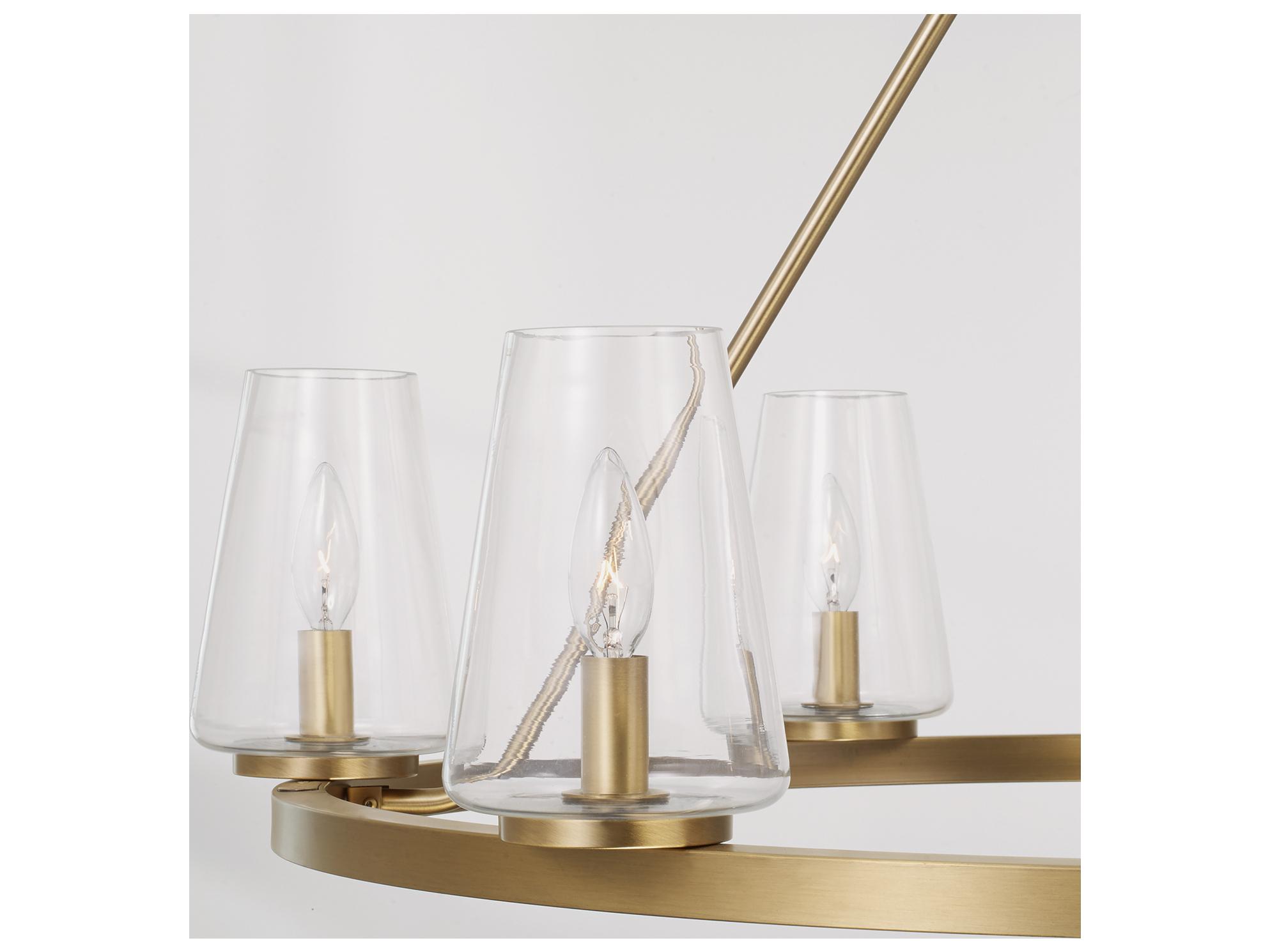 Capital Lighting Aaron 6-light Aged Brass Glass Candelabra Round Chandelier