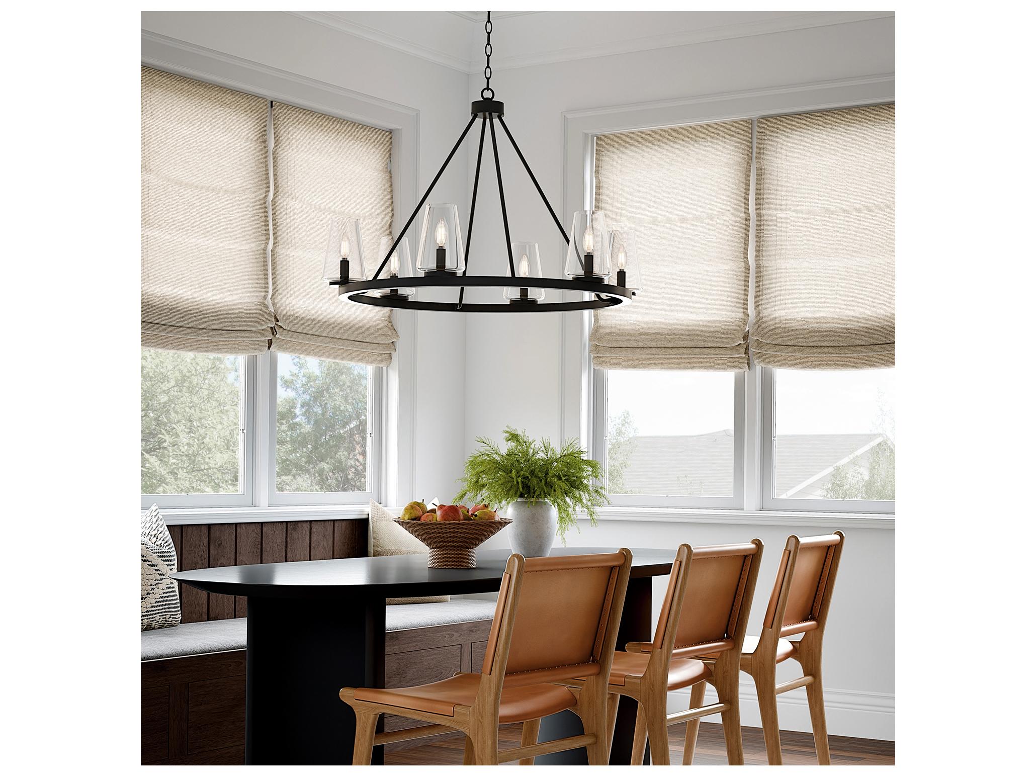 Capital Lighting Aaron 6-light Matte Black Candelabra Round Chandelier