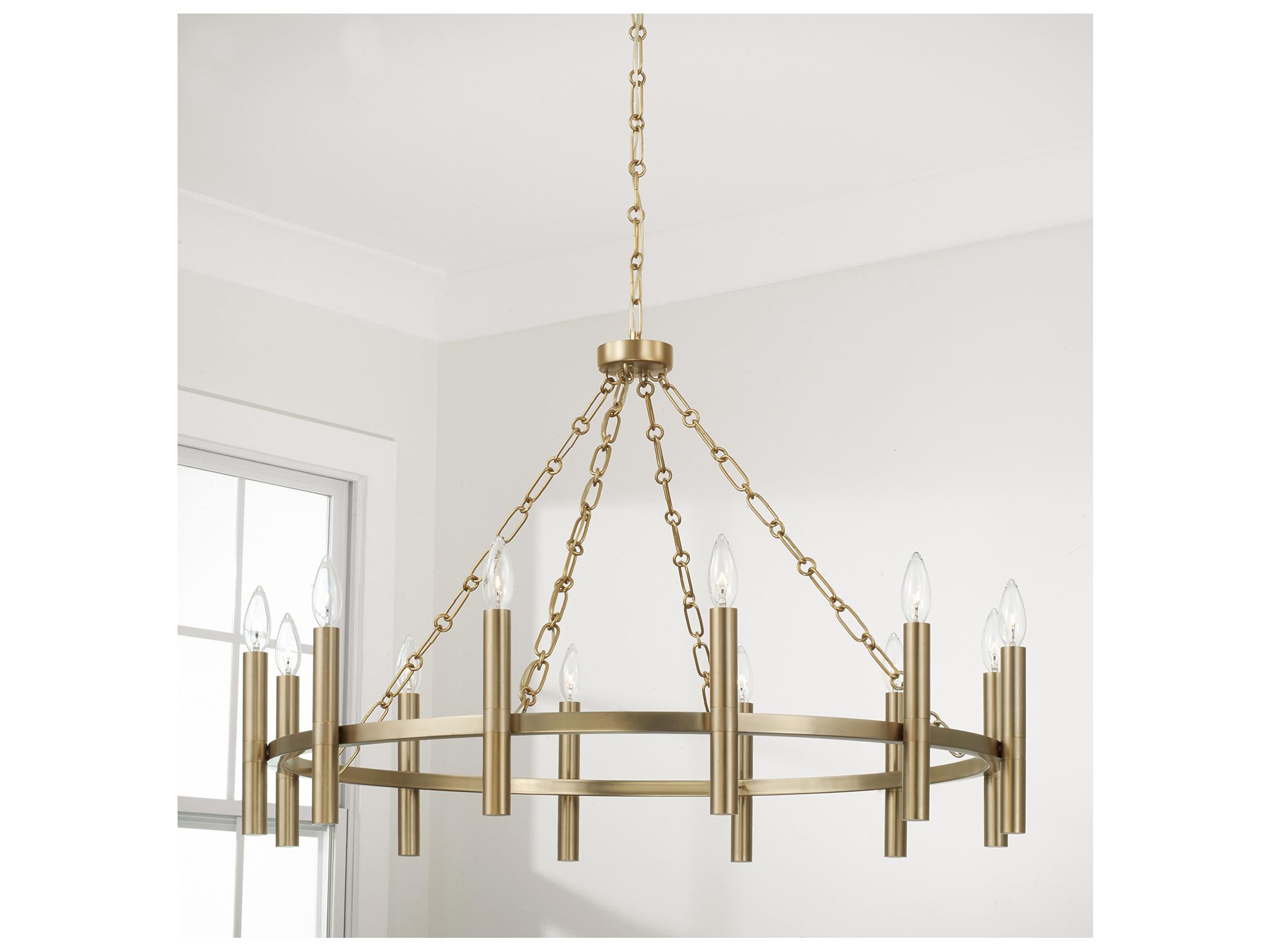Capital Lighting Winton 12-light Matte Brass Candelabra Round Chandelier
